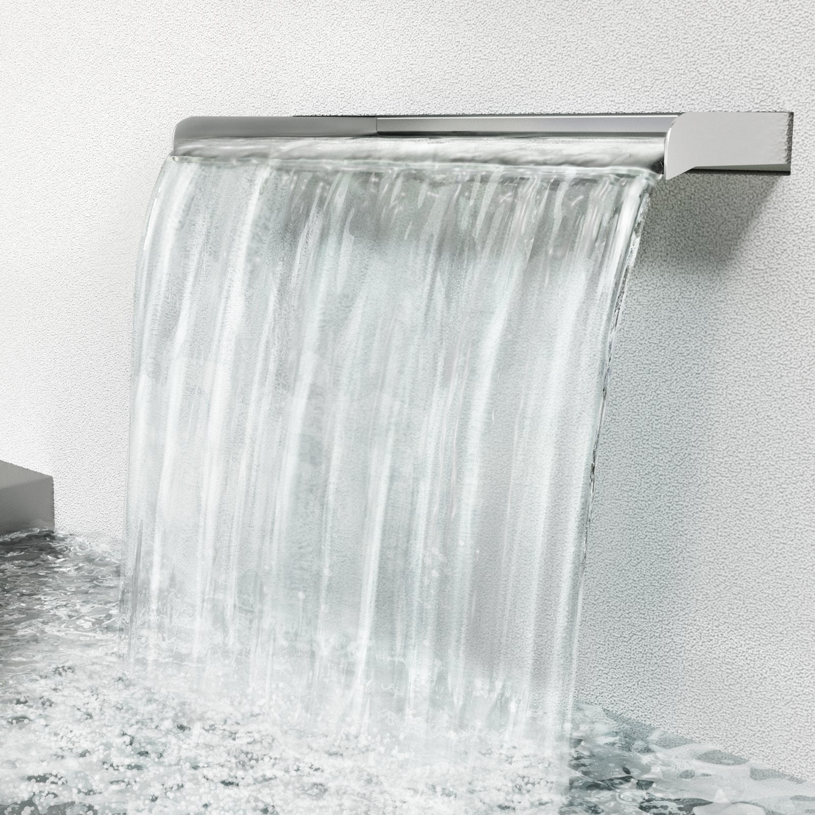 VEVOR Waterfall Blade, 30cm Stainless Steel Waterfall Spillway, Rectangular Waterfall Pool Fountain, Cascade Blade with Connector, Hose, Clamp & PTFE Tape, Water Blade for Koi Fish Pond, Water Feature