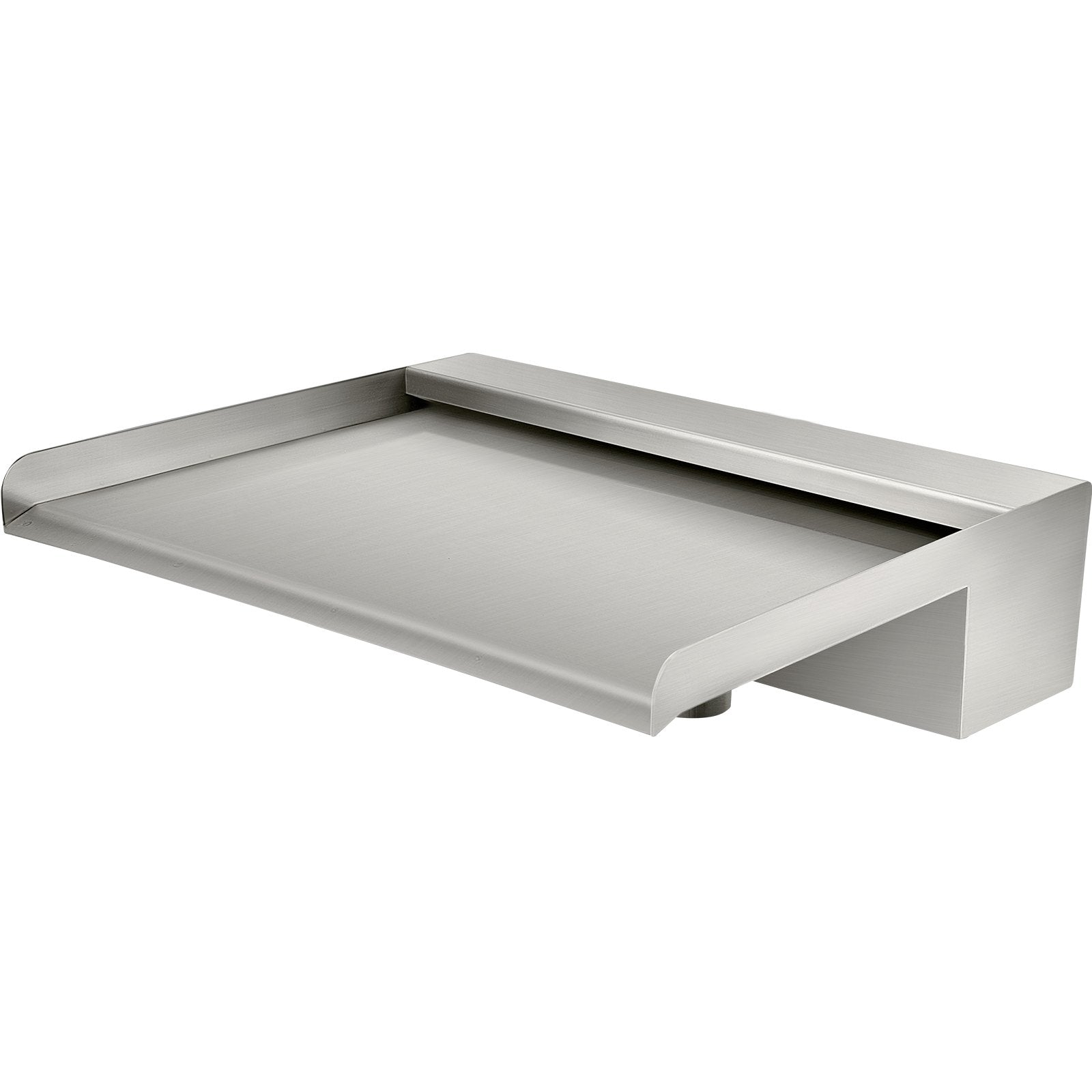 VEVOR Waterfall Blade, 30cm Stainless Steel Waterfall Spillway, Rectangular Waterfall Pool Fountain, Cascade Blade with Connector, Hose, Clamp & PTFE Tape, Water Blade for Koi Fish Pond, Water Feature