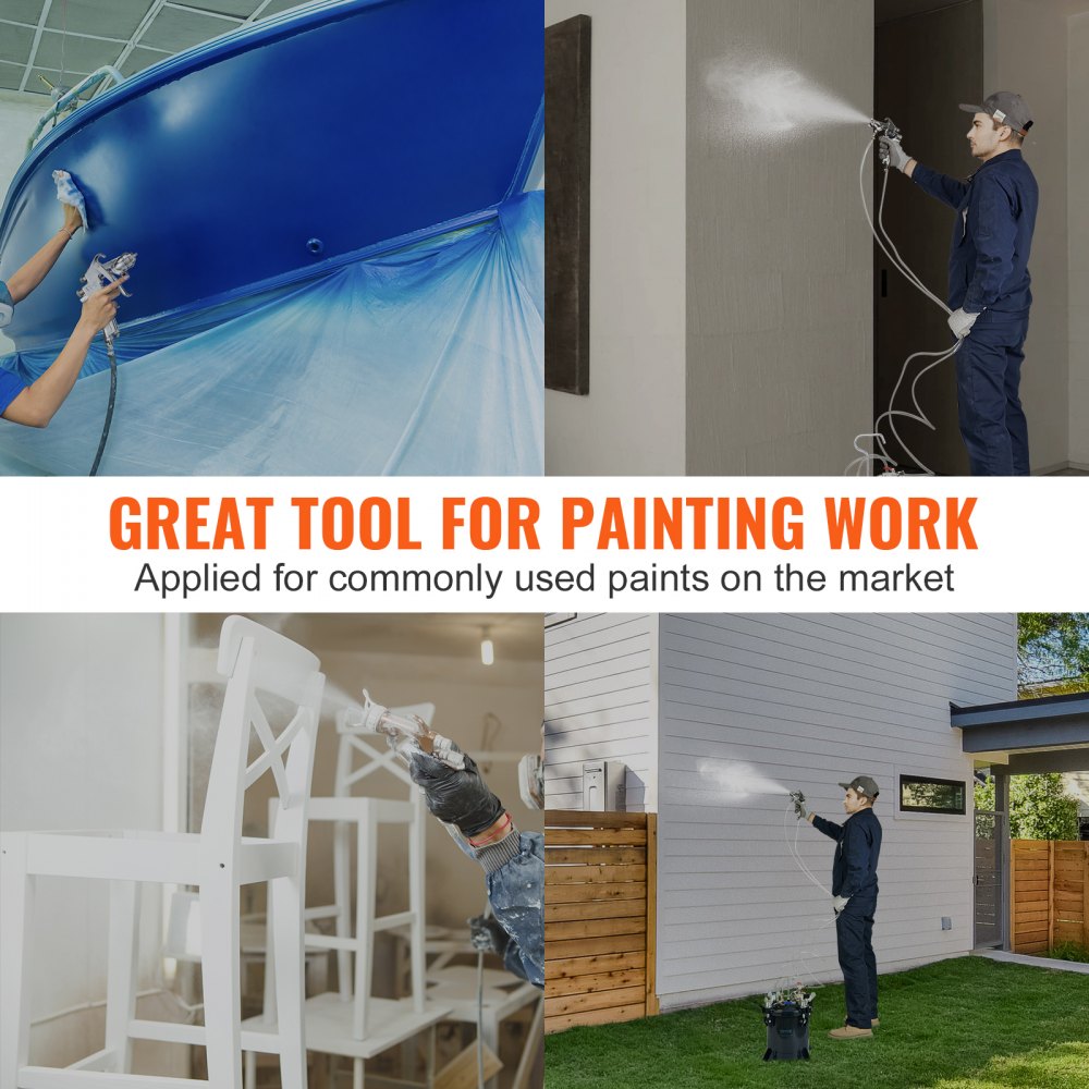 VEVOR 10L/2.5gal Spray Paint Pressure Pot Tank, 70PSI Max Air Paint Pressure Pot, Metal Rack and Leak Repair Sealant for Industry Home Decor Architecture Construction Automotive Painting