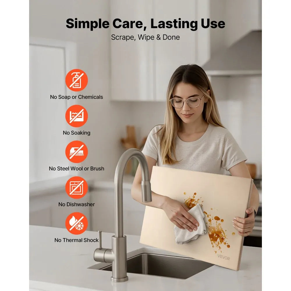 VEVOR Pizza Stone, 20 x 14 in Rectangular Cordierite Pizza Stone, Extra Large Baking-Stone with PP Scraper, 0.67 in Thick Heat-Resistant Cordierite, for Oven, Baking Bread & Pizzas, BBQ Grilling