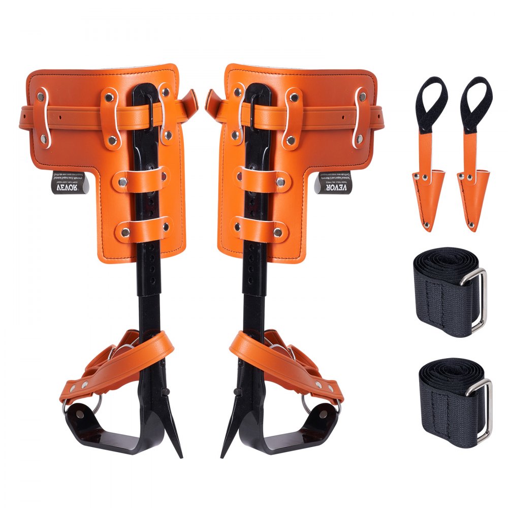 VEVOR Tree Climbing Spikes Climbing Spurs Alloy Steel Arborist Equipment Orange