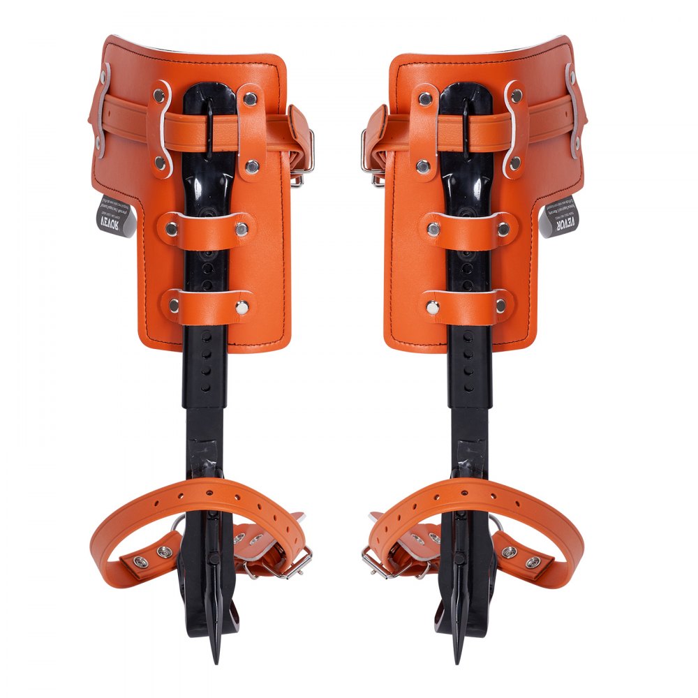 VEVOR Tree Climbing Spikes Climbing Spurs Alloy Steel Arborist Equipment Orange