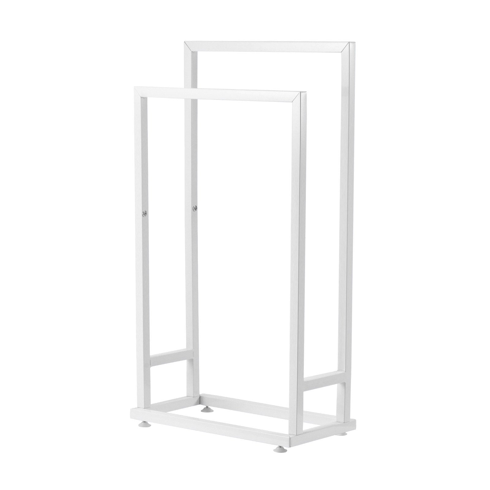 VEVOR Towel Rack 2 Bars Metal Outdoor Towel Holder for Pool Bathroom Spa White