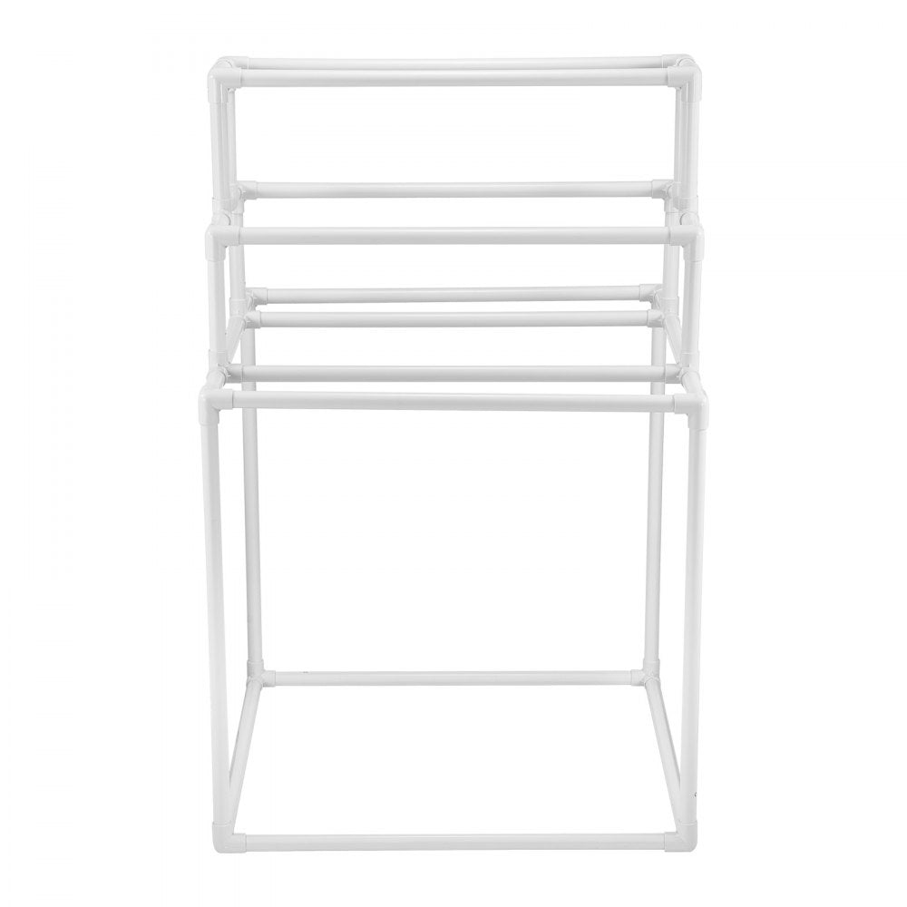 VEVOR Towel Rack 8-Bar Outdoor PVC Towel Holder for Poolside Spa Bathroom White