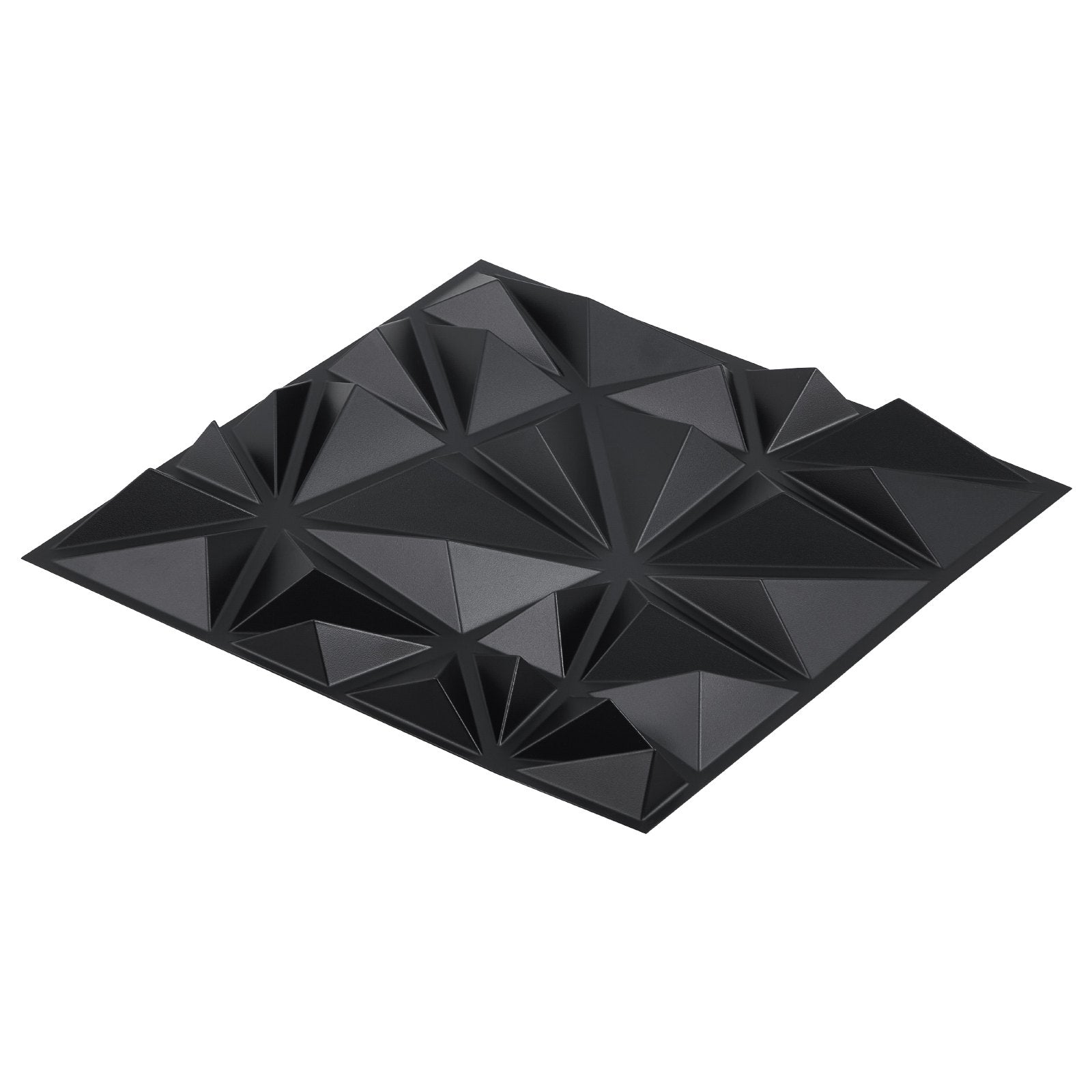 VEVOR 3D Wall Panels 33-Pack 11.81x11.81'' PVC 32 Sq.Ft Coverage Diamond Black