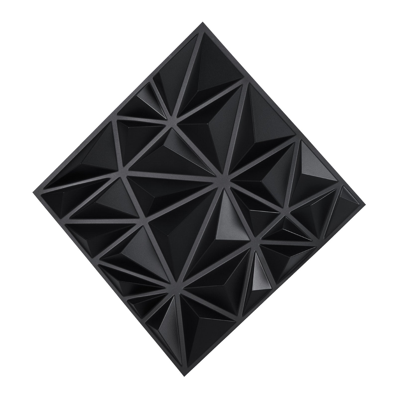 VEVOR 3D Wall Panels 33-Pack 11.81x11.81'' PVC 32 Sq.Ft Coverage Diamond Black