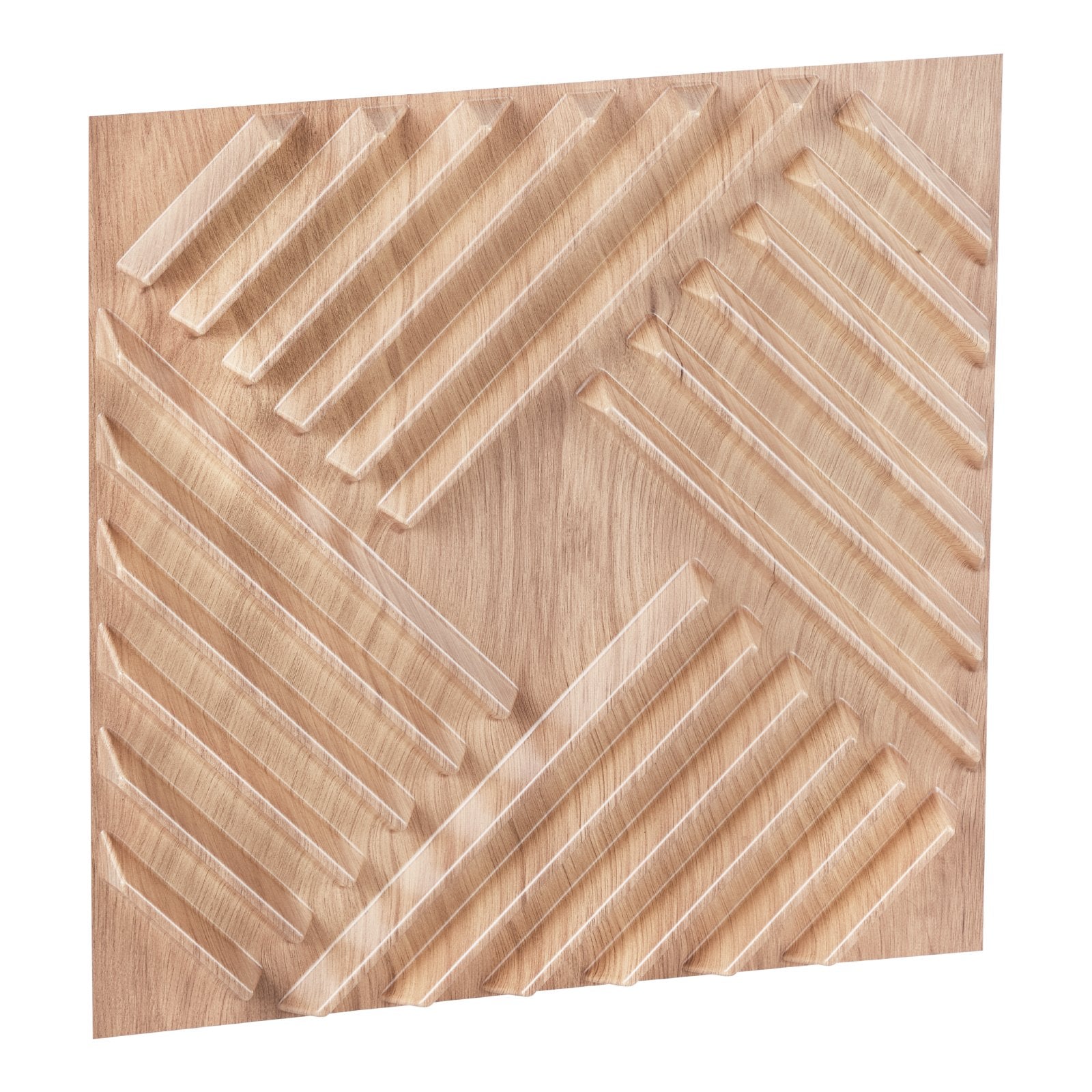 VEVOR 3D Slat Wall Panels 12-Pack 19.7x19.7'' PVC 32 Sq.Ft Coverage Light Wood