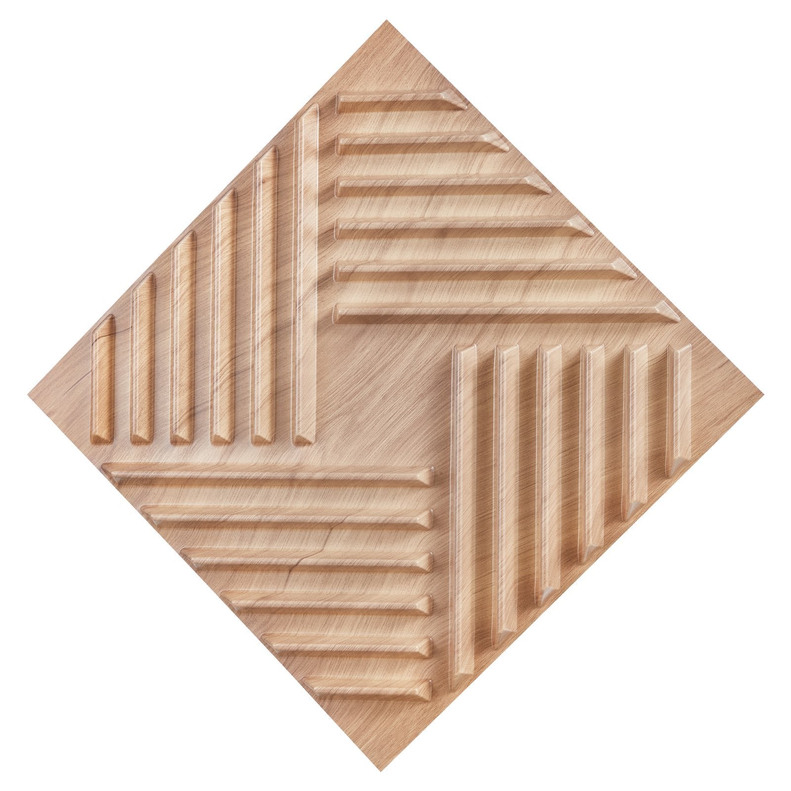 VEVOR 3D Slat Wall Panels 12-Pack 19.7x19.7'' PVC 32 Sq.Ft Coverage Light Wood