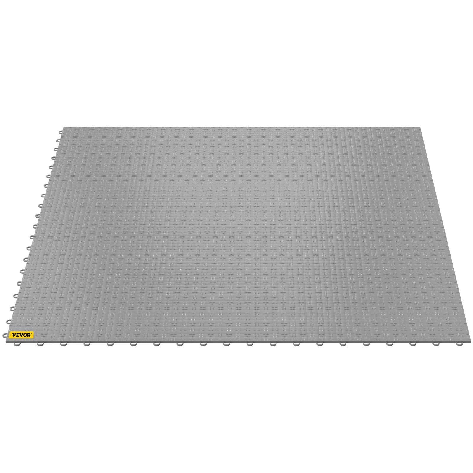 VEVOR Garage Tiles Interlocking Garage Flooring Tiles 12x12" 25 Pack Silver