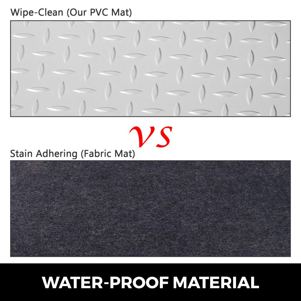 VEVOR Garage Floor Mat 25.5 x 3.6 Ft Garage Flooring 2.5mm Thickness Silver Garage Mat PVC Garage Floor Mats for Under Cars