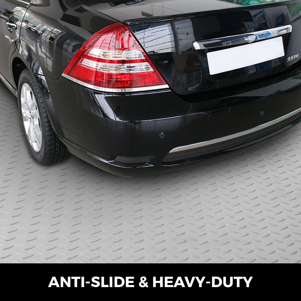 VEVOR Garage Floor Mat 25.5 x 3.6 Ft Garage Flooring 2.5mm Thickness Silver Garage Mat PVC Garage Floor Mats for Under Cars