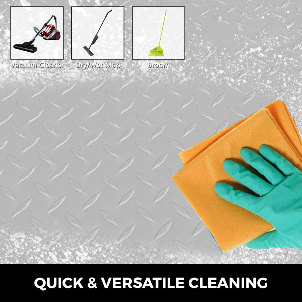 VEVOR Garage Floor Mat 25.5 x 3.6 Ft Garage Flooring 2.5mm Thickness Silver Garage Mat PVC Garage Floor Mats for Under Cars