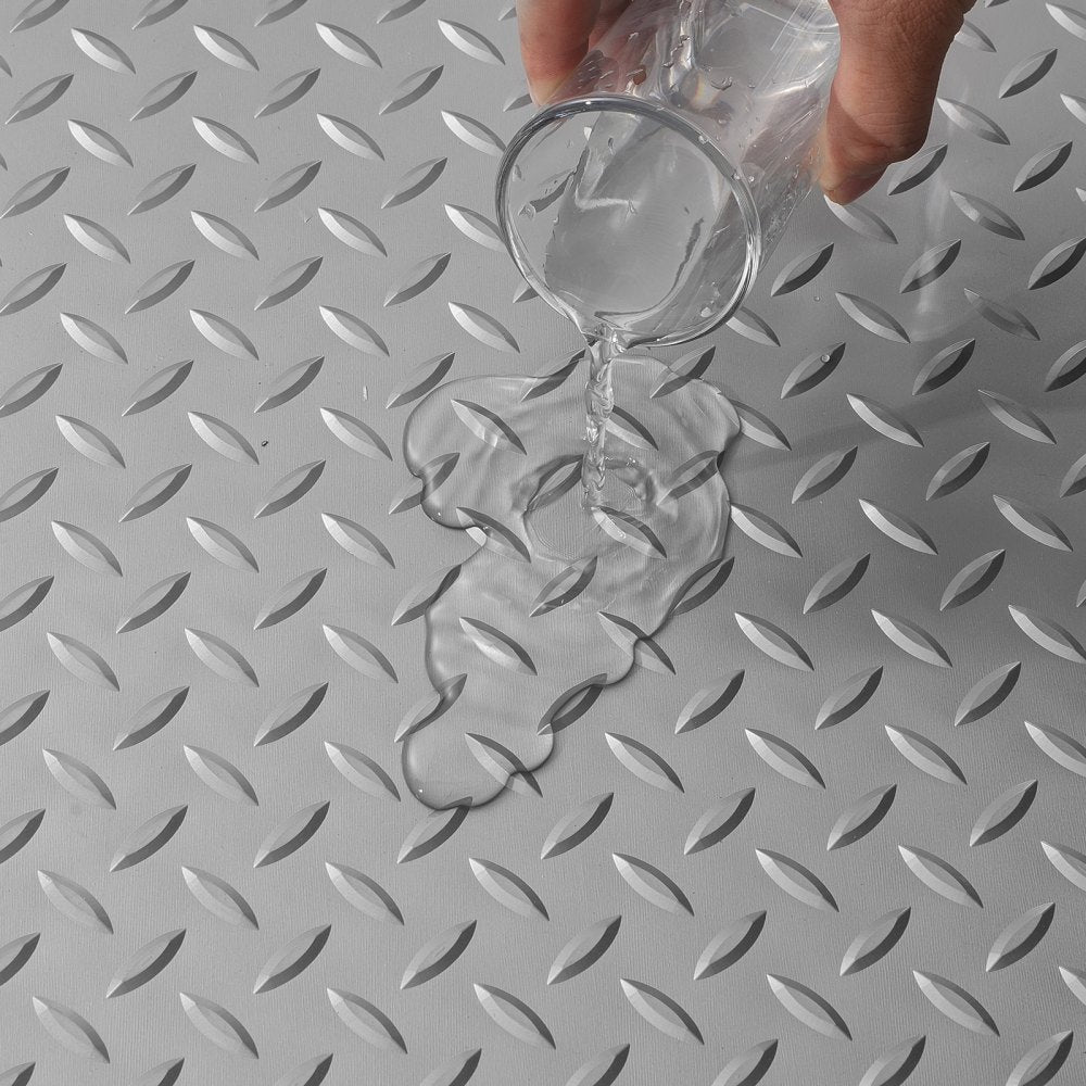 VEVOR Garage Floor Mat 25.5 x 3.6 Ft Garage Flooring 2.5mm Thickness Silver Garage Mat PVC Garage Floor Mats for Under Cars