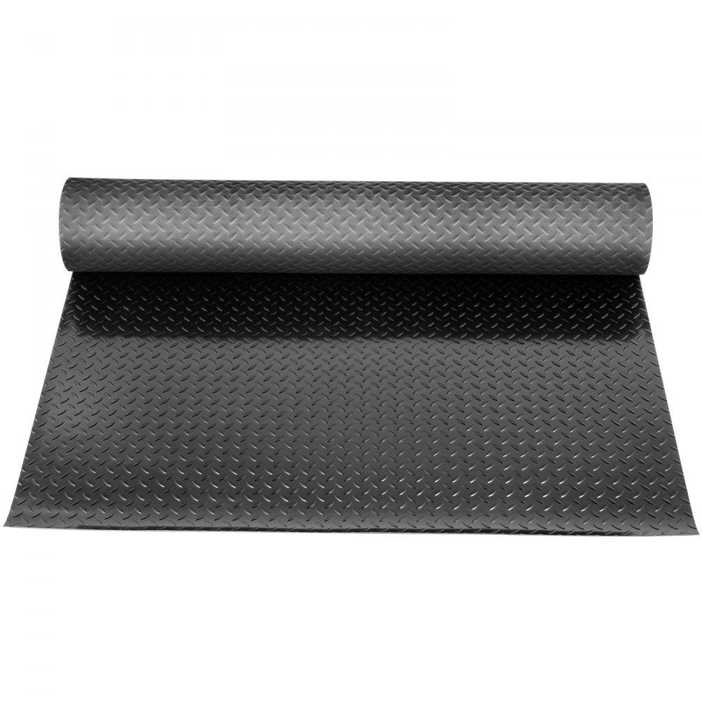VEVOR Garage Floor Mats 2 Rolls 25.6 x 3.6 Ft Garage Mat 2.5mm Thickness Black Garage Flooring PVC Garage Mats for Under Car