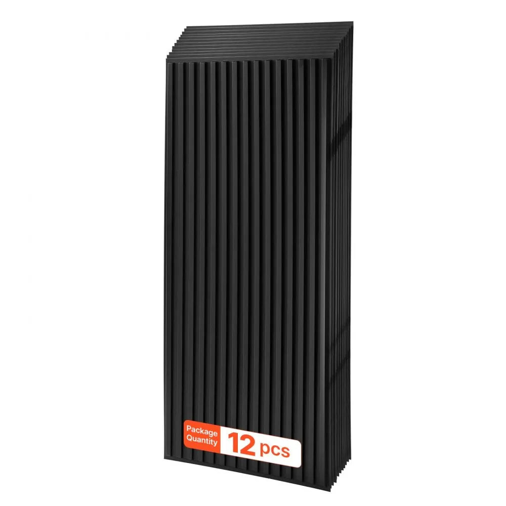 24 x 48 in 3D Black PVC Ceiling Tiles, 12-Pack Drop Ceiling Panels for Grid Systems