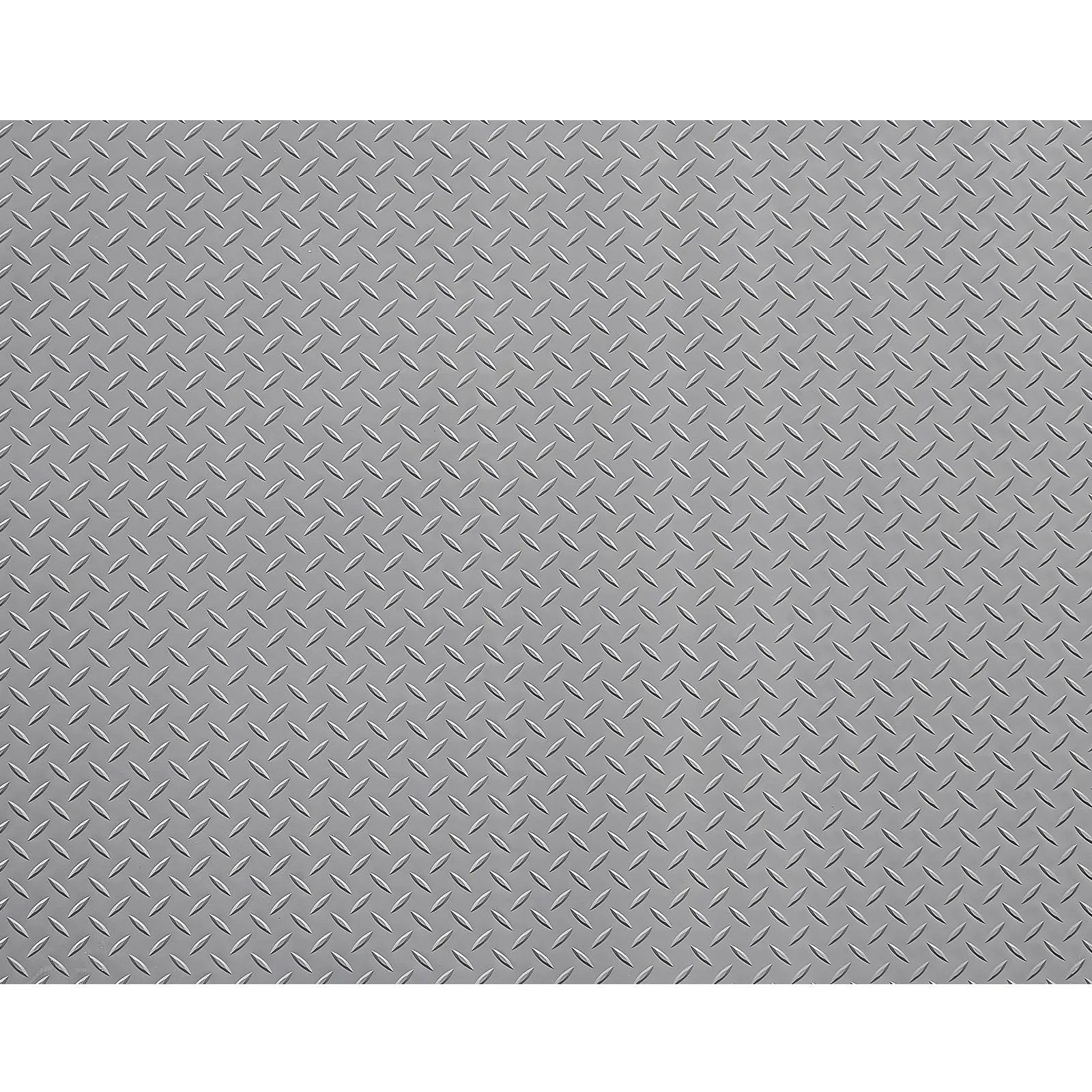 VEVOR Garage Floor Roll, 7.5 x 17 ft Garage Flooring Mat, 2.2 mm Thickened PVC Diamond Plate Floor Protector Mat with Double-sided Tape, Non-Slip, Easy to Clean for Warehouse, Gyms,Silver Gray