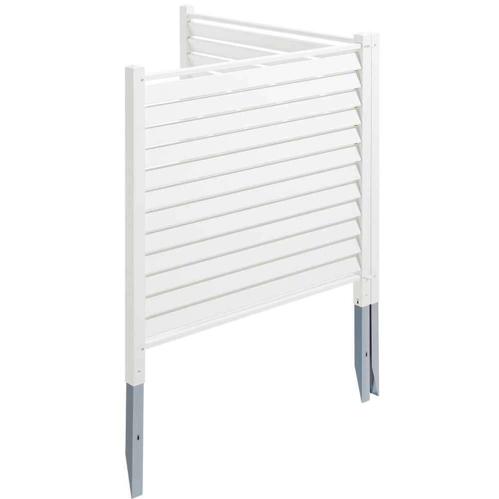 VEVOR 48" W x 48" H Vinyl Privacy Fence Panels, Air Conditioner Fence, Outdoor Privacy Screens for Trash Can, Pool Equipment Enclosure, Privacy Screen Kit Louvered Panels (2 Panels)