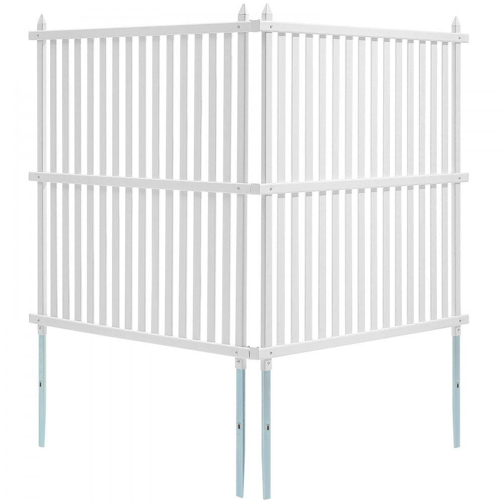 VEVOR 48" W x 48" H Vinyl Privacy Fence Panels, Air Conditioner Fence, Outdoor Privacy Screens for Trash Can, Pool Equipment Enclosure, Privacy Screen Kit Strip Panels (2 Panels)