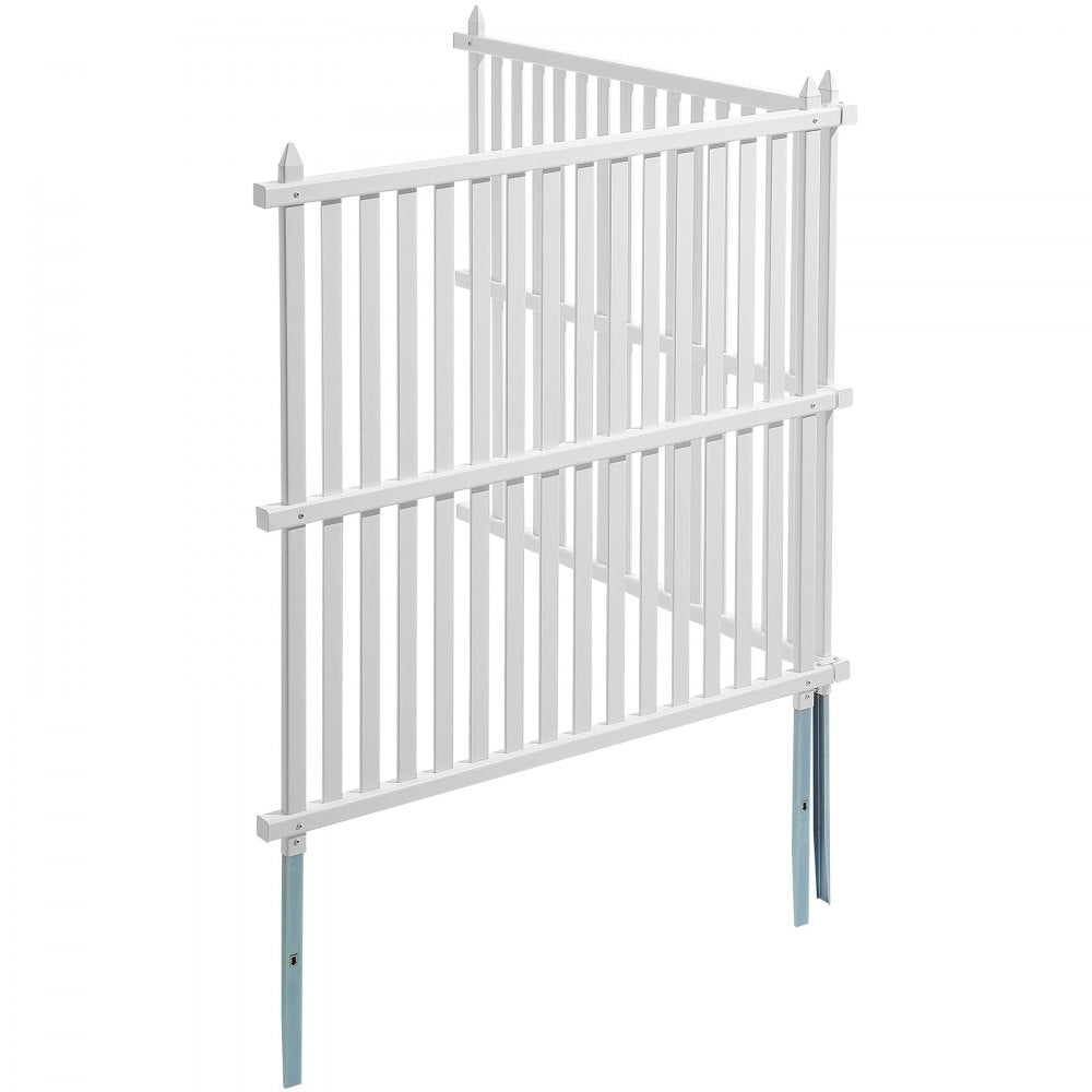 VEVOR 48" W x 48" H Vinyl Privacy Fence Panels, Air Conditioner Fence, Outdoor Privacy Screens for Trash Can, Pool Equipment Enclosure, Privacy Screen Kit Strip Panels (2 Panels)