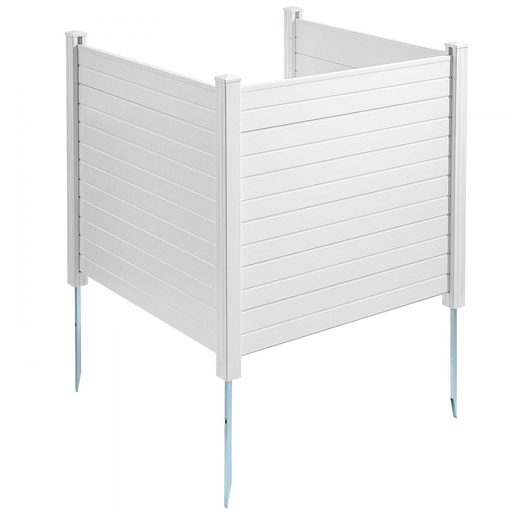 VEVOR Outdoor Privacy Screens, 50" W x 50" H Air Conditioner Fence, Pool Equipment Enclosure, Horizontal Vinyl Privacy Fence, Perfect to Enclose Trash Can and A/C Units (3-Panel)