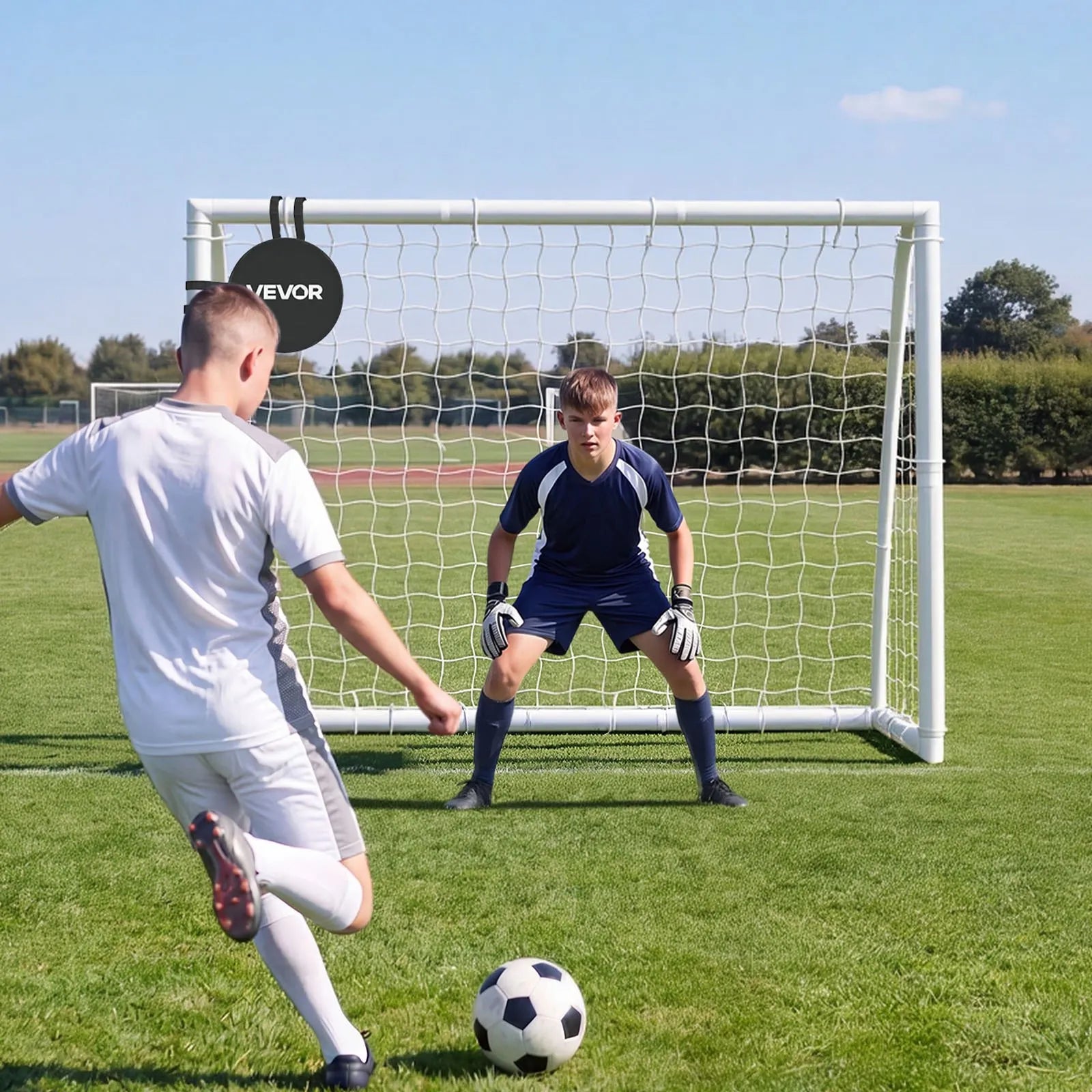 Portable Soccer Goal 8 x 6 FT with PE Net | Backyard Soccer Training Set with Target, Cones & Carry Bag