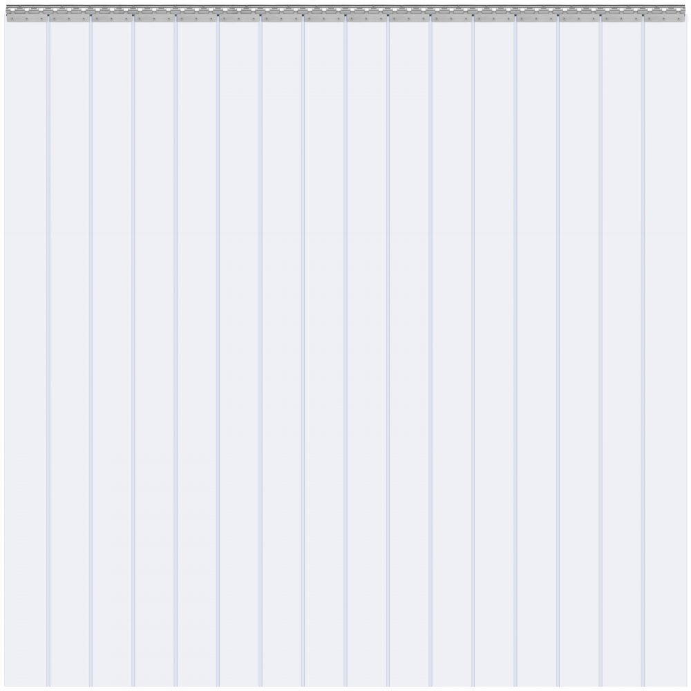 VEVOR Strip Curtain, 96" Height x 96" Width, 0.08" Thickness, 16PCS Clear PVC Strip Door Curtain, Freezer Curtain, Plastic Door Strips for Walk in Freezers, Coolers & Warehouse Doors, with 50% Overlap