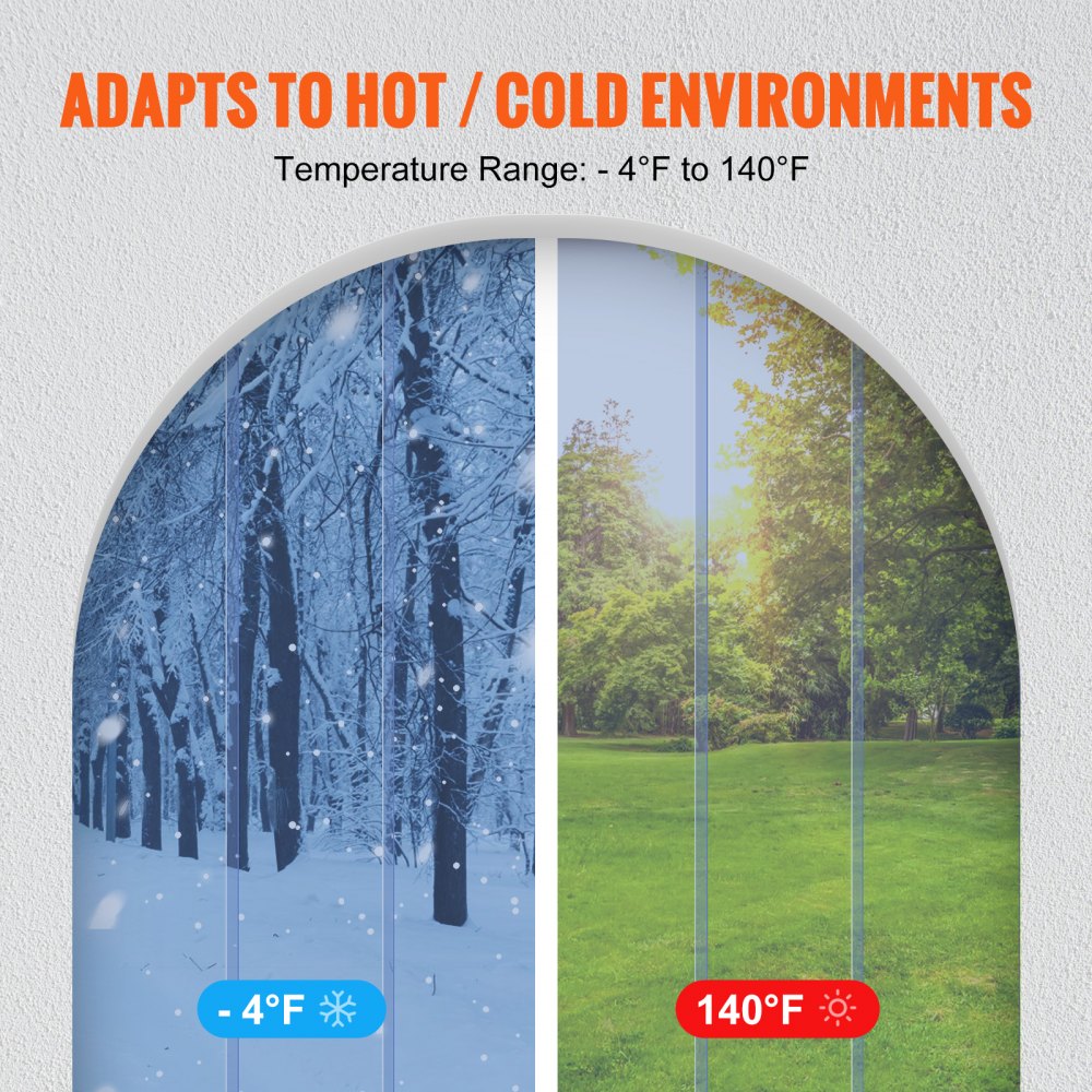 VEVOR PVC Strip Curtain 107 x 213.4 cm Slat Blind Transparent Soft PVC + DOTP 2 mm Thickness Strip Curtain Stable Curtain Including Mounting Material Ideal for Doors up to Approx. 107 cm