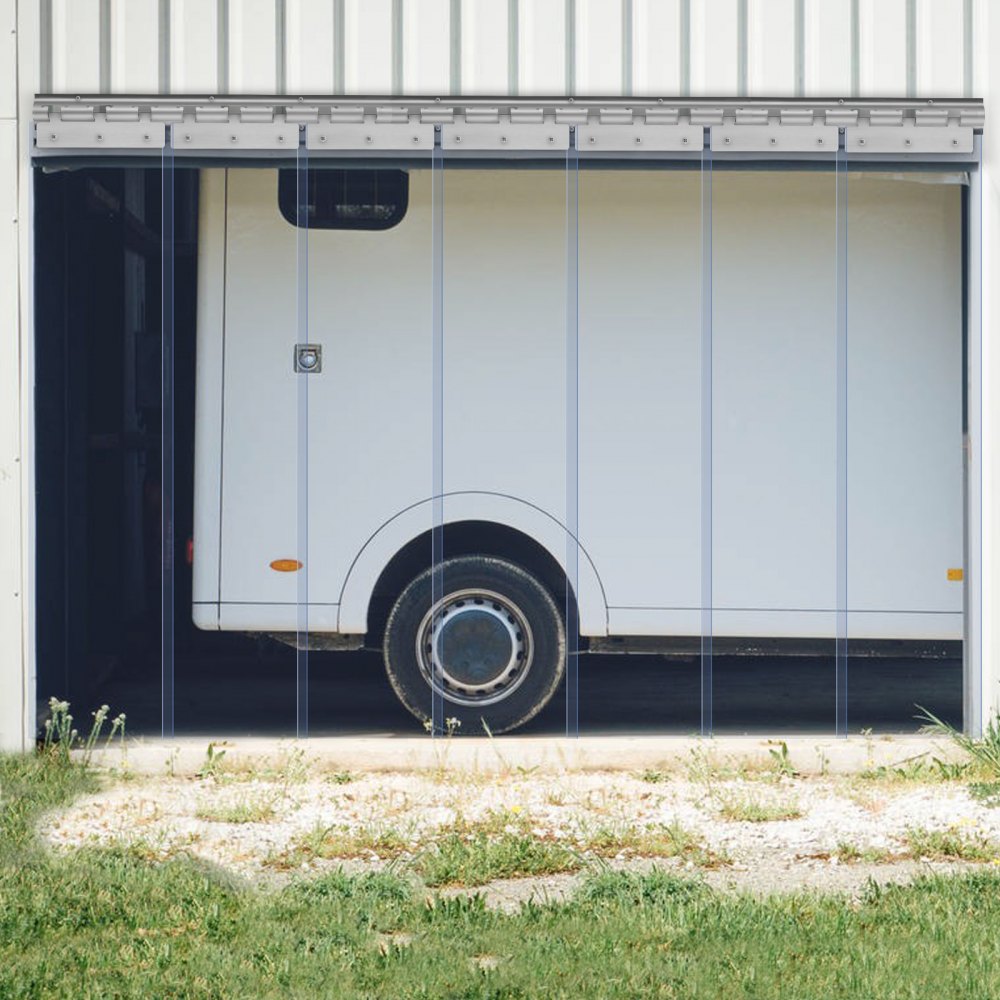 VEVOR PVC Strip Curtain 107 x 213.4 cm Slat Blind Transparent Soft PVC + DOTP 2 mm Thickness Strip Curtain Stable Curtain Including Mounting Material Ideal for Doors up to Approx. 107 cm