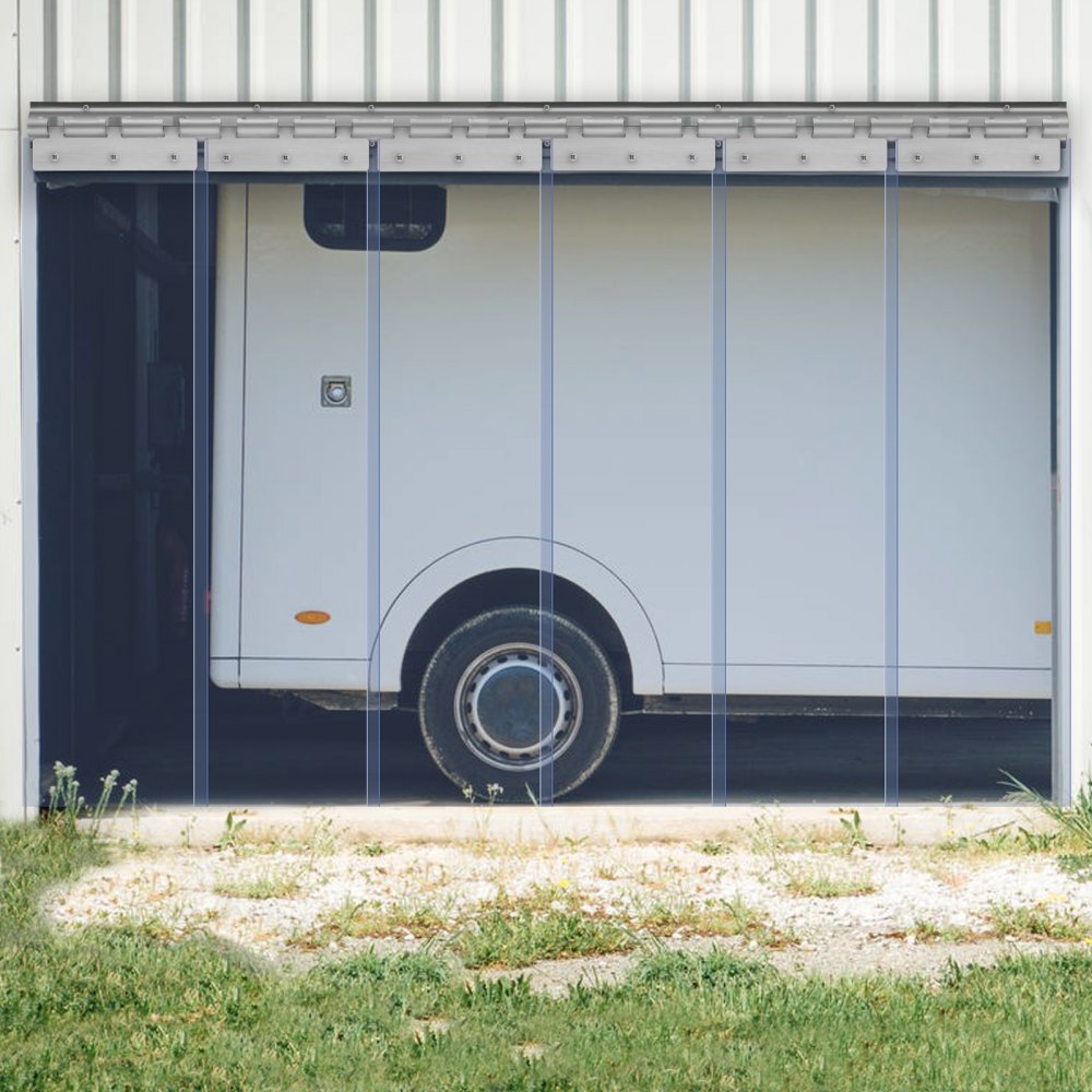 VEVOR Strip Curtain, 84" Height x 38" Width, 0.08" Thickness, 6PCS Clear PVC Strip Door Curtain, Freezer Curtain, Plastic Door Strips for Walk in Freezers, Coolers & Warehouse Doors, with 50% Overlap