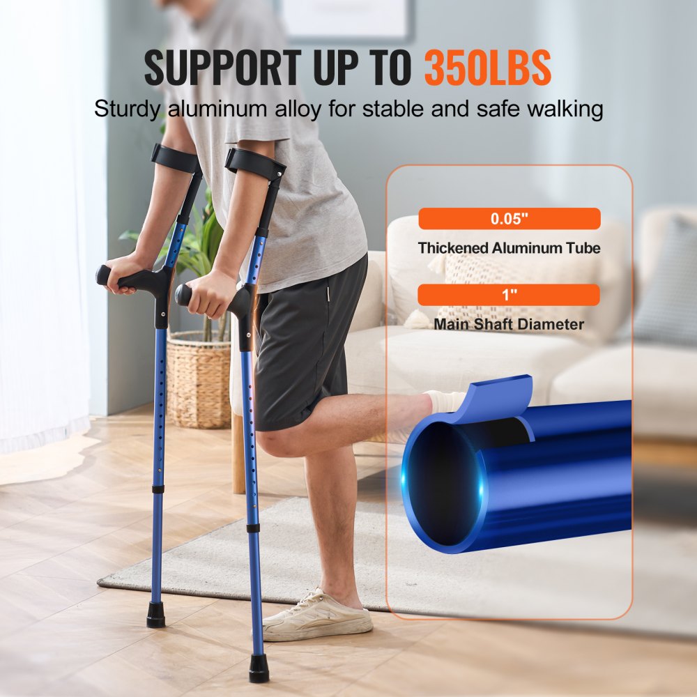 π©Ί Forearm Crutches for Adults β 2 Variants Available (350 lb Capacity)