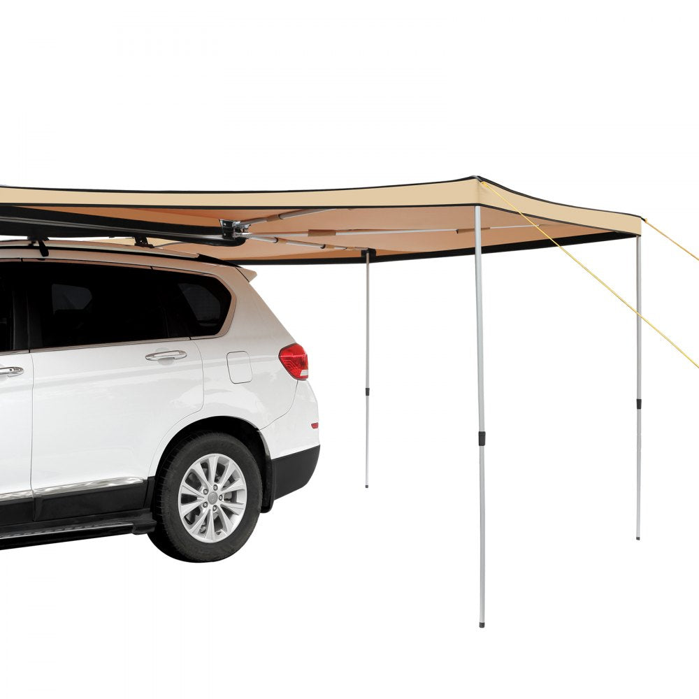 VEVOR Vehicle Awning 270 Degree, 8.2' Height Retractable Car Side Awning, PU3000mm UV50+ Car Awning with Waterproof Storage Bag, Suitable for Truck, SUV, Van, Campers