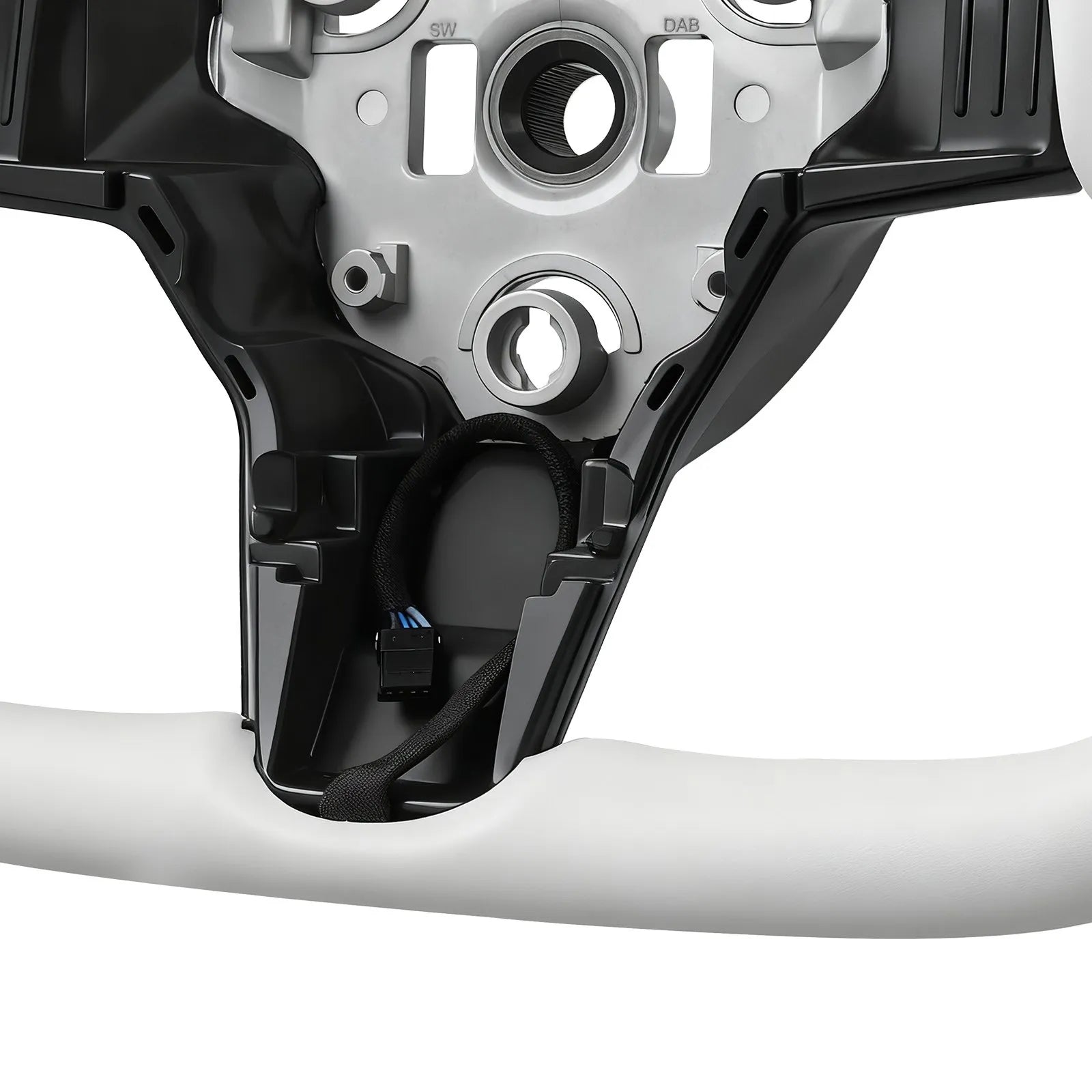 VEVOR Steering Wheel for 2016-2023 Tesla Model 3, Carbon Fiber Steering Wheel D-Shaped Flat-Bottom with Heating Function, Leather Grip with Non-Slip Texture, Accessories Replacement for Model 3, White