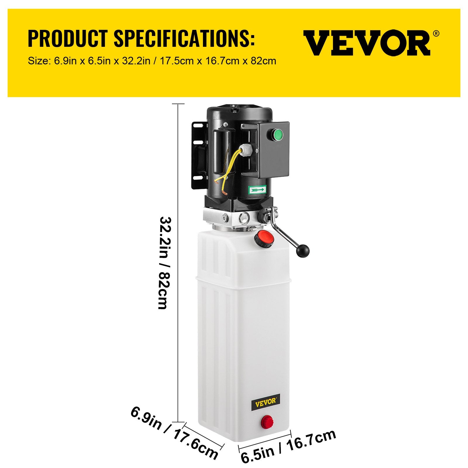 VEVOR 2.2KW Car Plastic Lift Hydraulic Power Unit 6L Hydraulic Power Pack 220V 3HP 50HZ 2750 PSI for Two and Four Post Lift Auto Hoist Car Lift