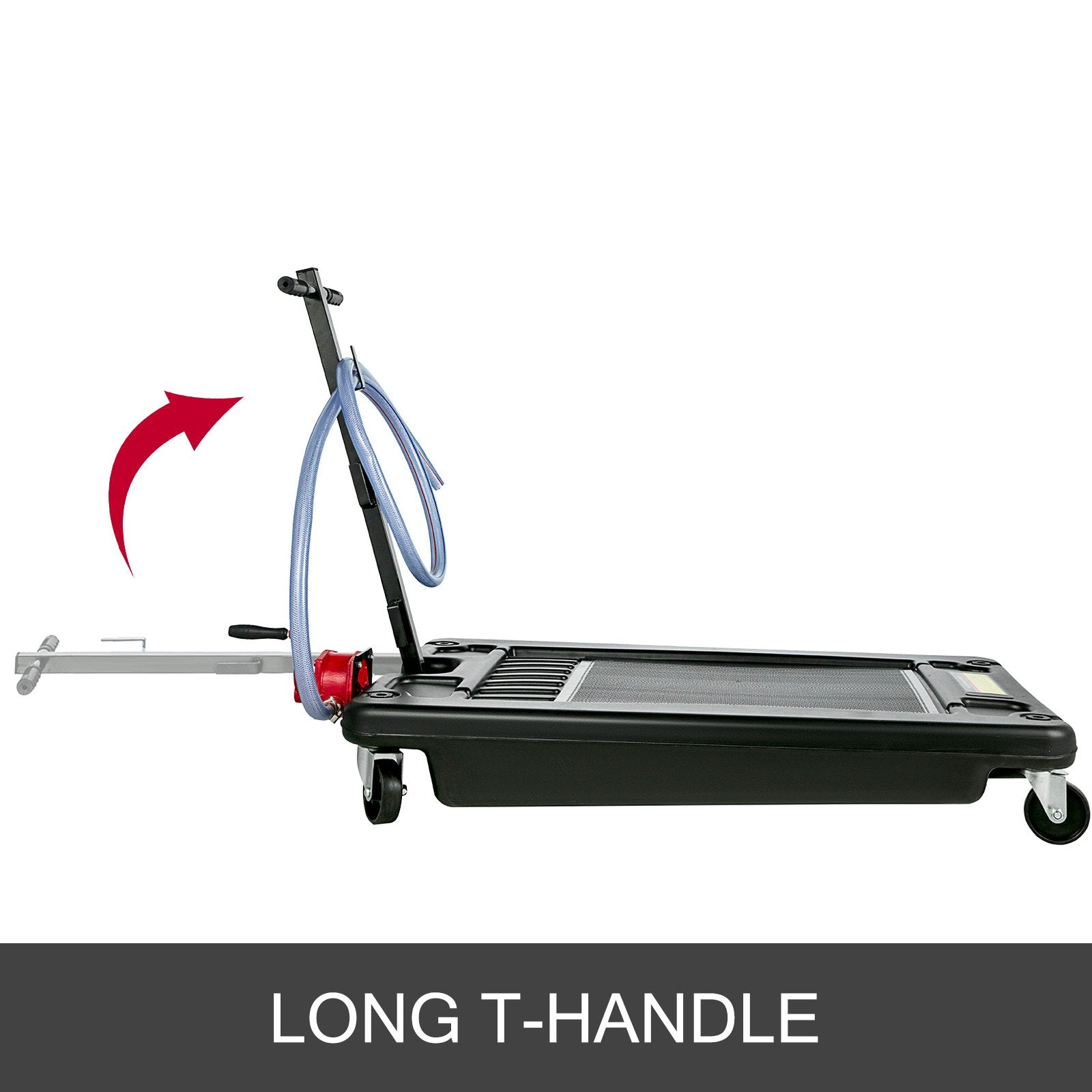 Vevor Low Profile Oil Drain Pan 17 Gallon Foldable Highly Durable & 8' Hose