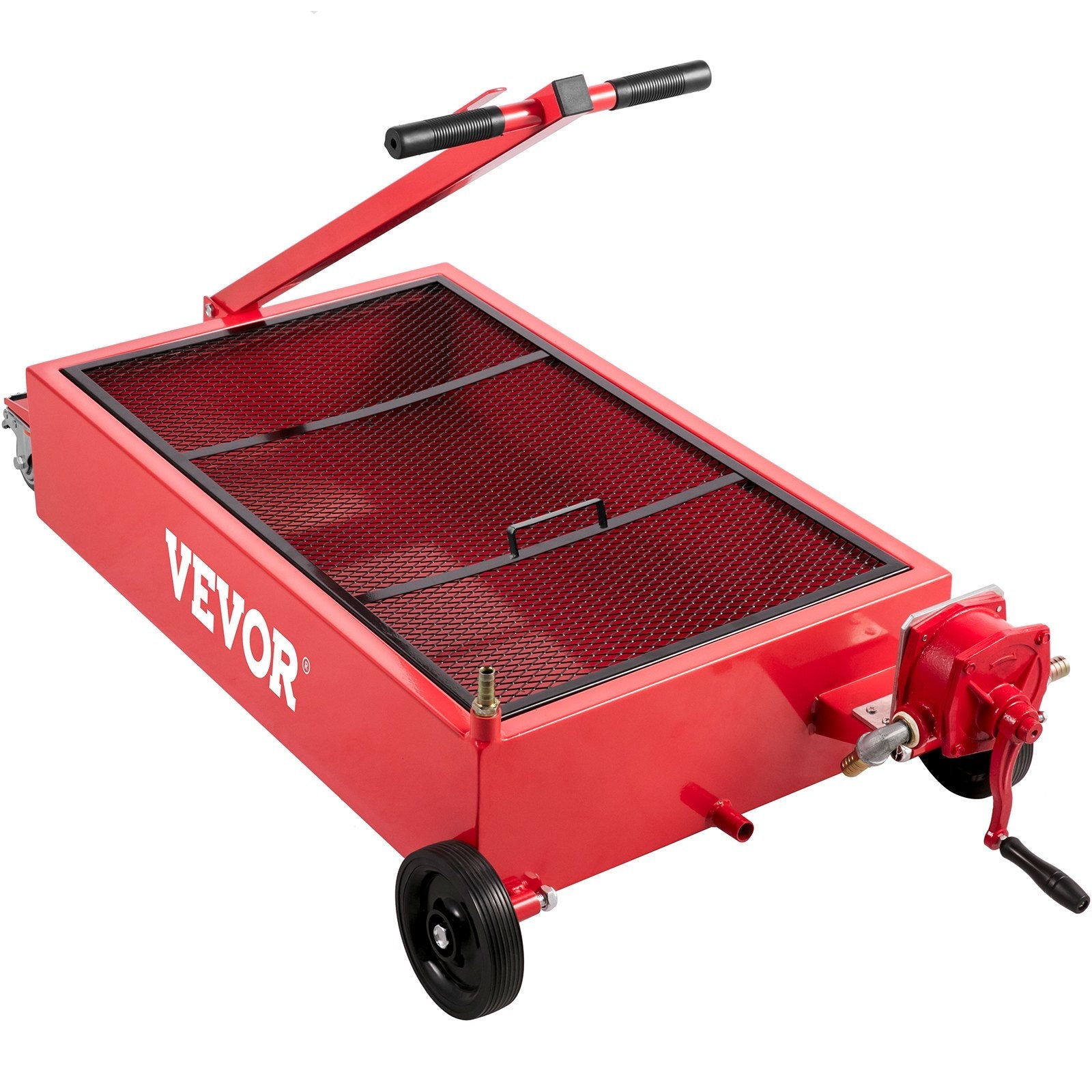 VEVOR Oil Drain Pan 20 Gallon Oil Drain Tank, 76L Low Profile Oil Drain Pan, Large Capacity Oil Change Pan, Foldable Hand, with Pump, Hose, Swivel Casters Wheels for Car, SUV, Trucks Oil Draining
