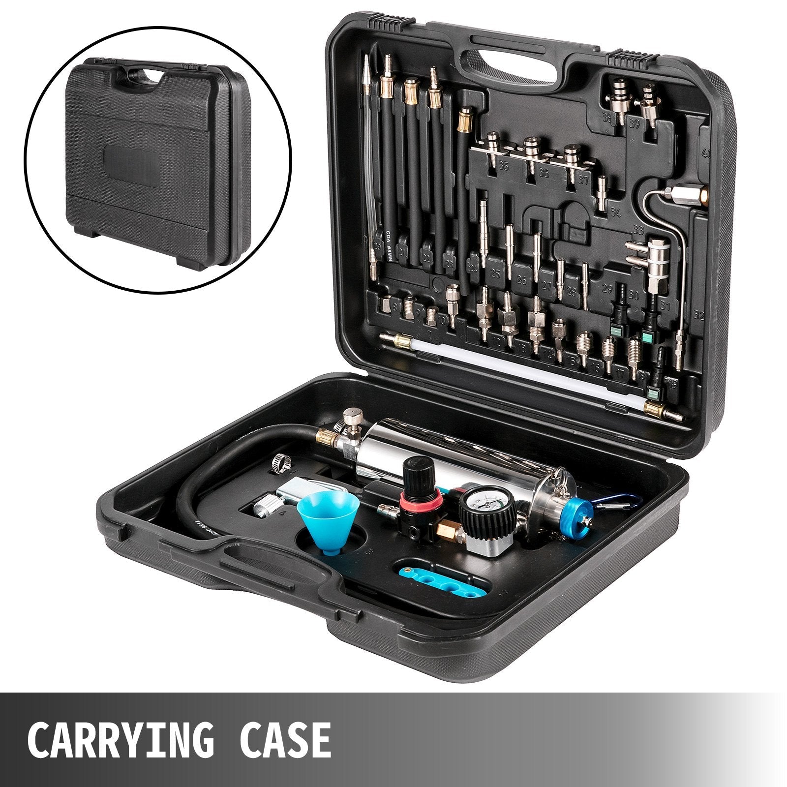 VEVOR Auto Non-Dismantle Fuel System Injector Cleaner, for Petrol EFI Throttle, Cleaning Kits for the Power Supply, Excellent Valves, Tester Supply System, 0-140 PSI