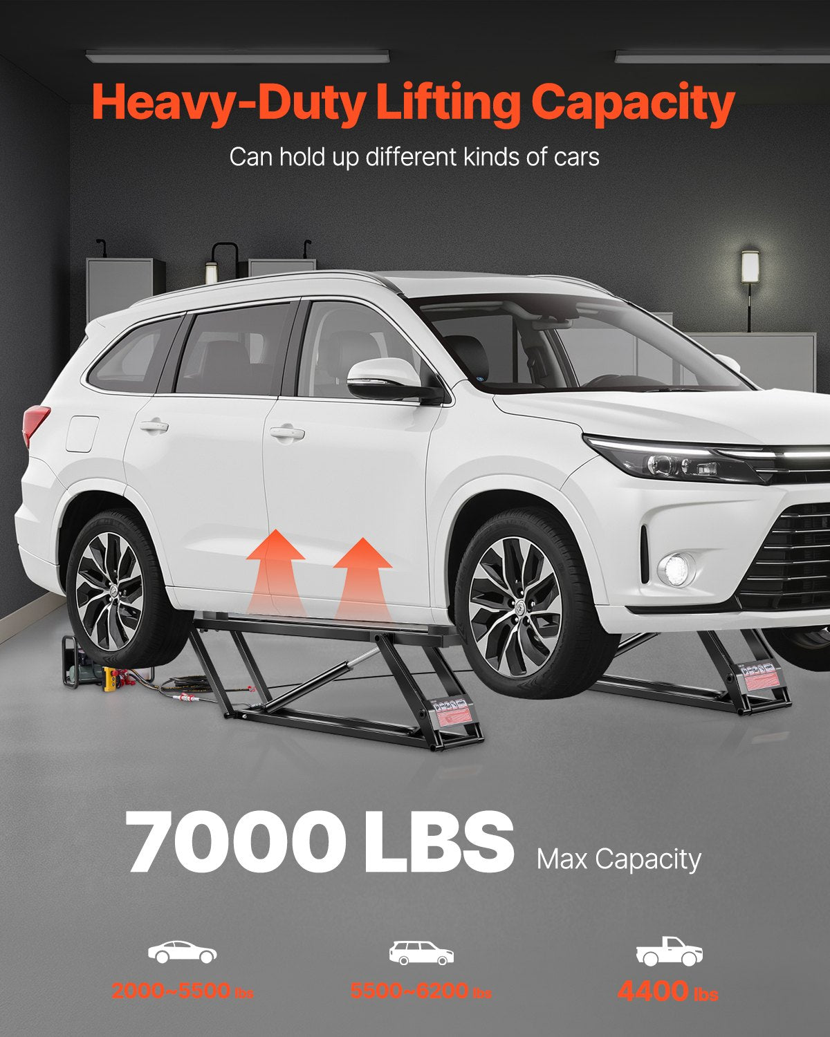 VEVOR 7000 lbs Car Lift Adjustable Car Lifts with Remote Control for Home