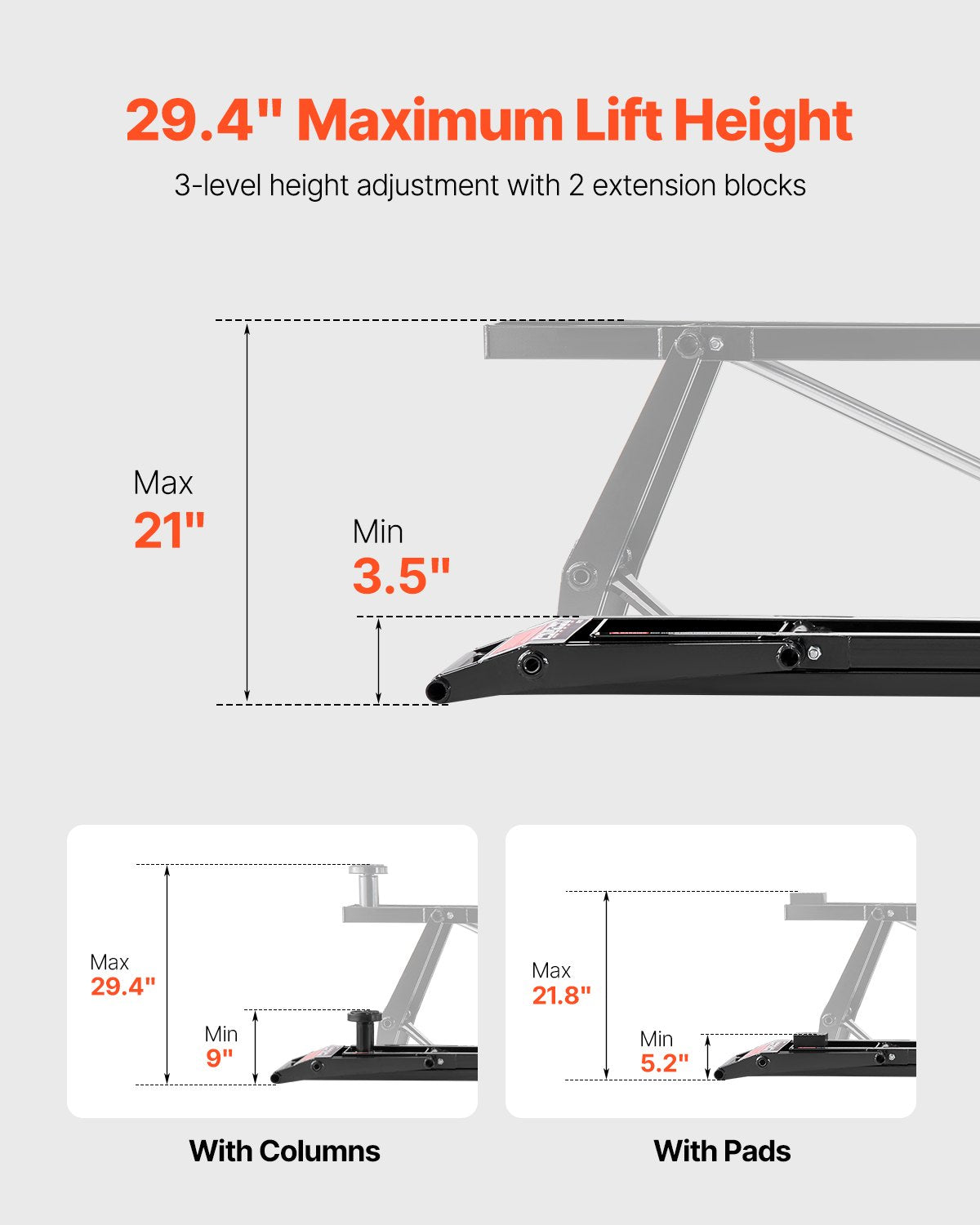 VEVOR 7000 lbs Car Lift Adjustable Car Lifts with Remote Control for Home