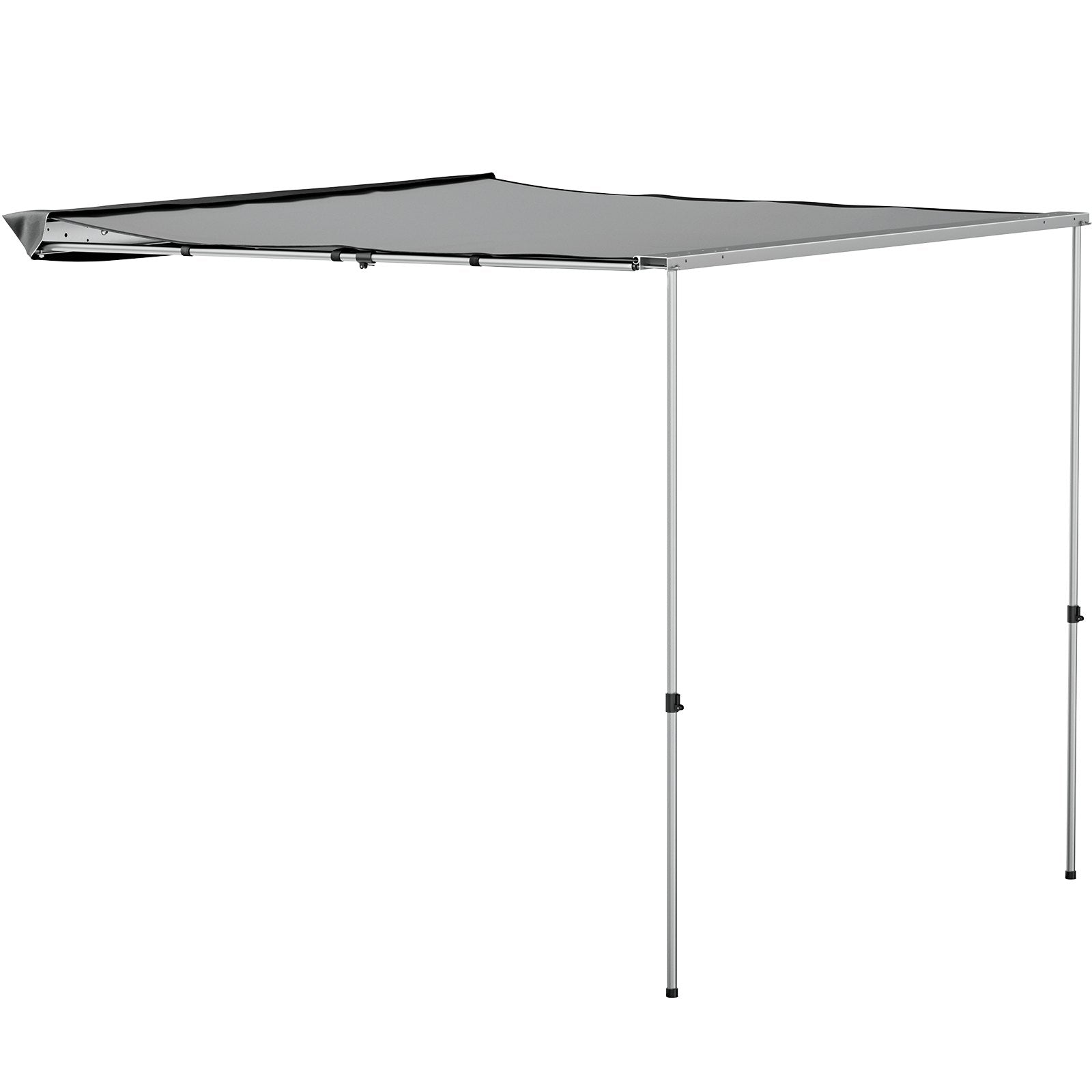 VEVOR Car Awning, 6.5'x6.5' Vehicle Awning, Pull-Out Retractable Awning Rooftop, Waterproof UV50+ Car Side Awning, Telescoping Poles Trailer Tent Shade w/Carry Bag for SUV Outdoor Camping Travel, Grey