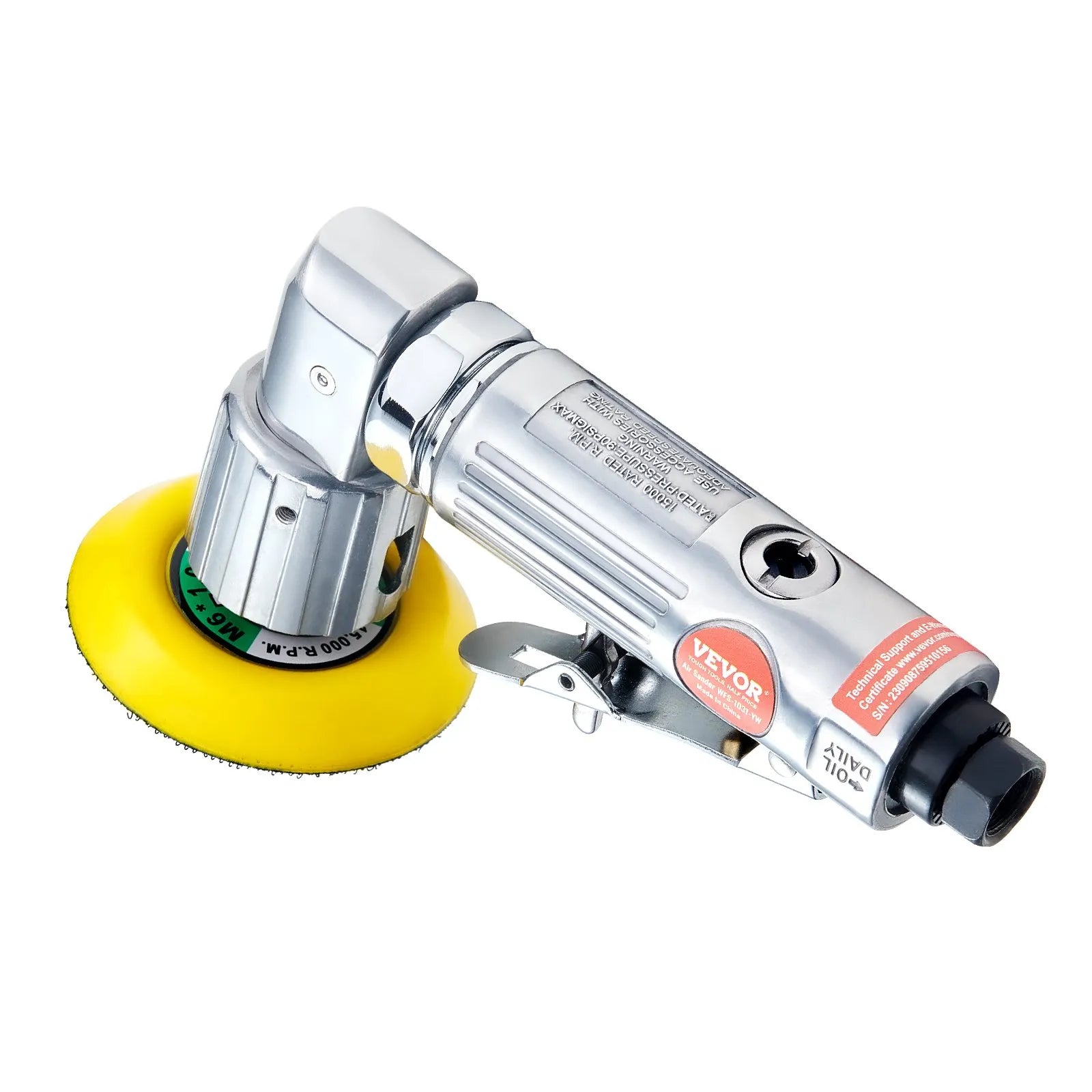 VEVOR Mini Air Sander, 1"/2"/3" Random Orbital Air Sander, 15000r/min Pneumatic Sander Polisher for Auto Body Work, 58PCS Air Powered Sander Kit with Wavy Sponges, Sandpapers, Wool Pad