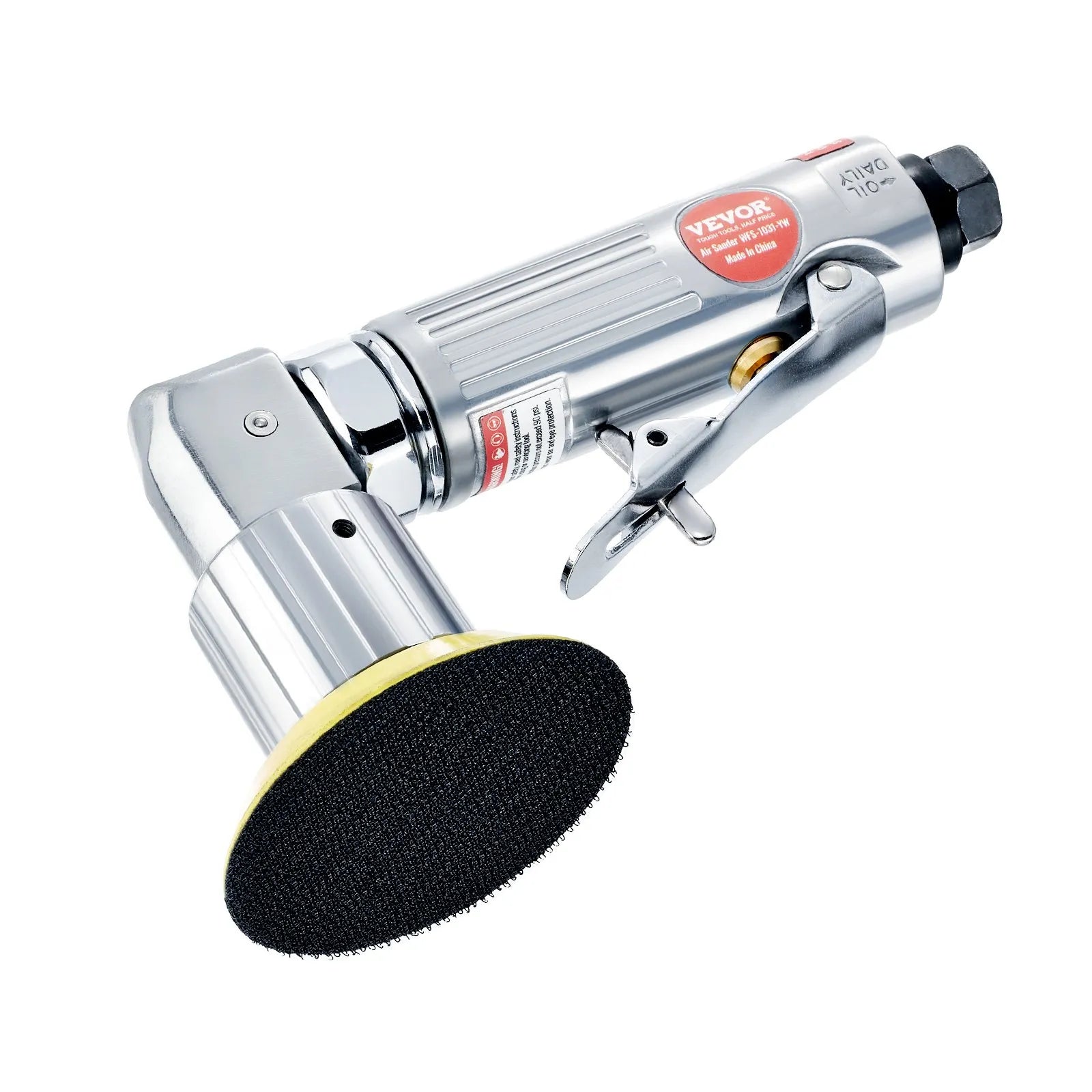 VEVOR Mini Air Sander, 1"/2"/3" Random Orbital Air Sander, 15000r/min Pneumatic Sander Polisher for Auto Body Work, 58PCS Air Powered Sander Kit with Wavy Sponges, Sandpapers, Wool Pad