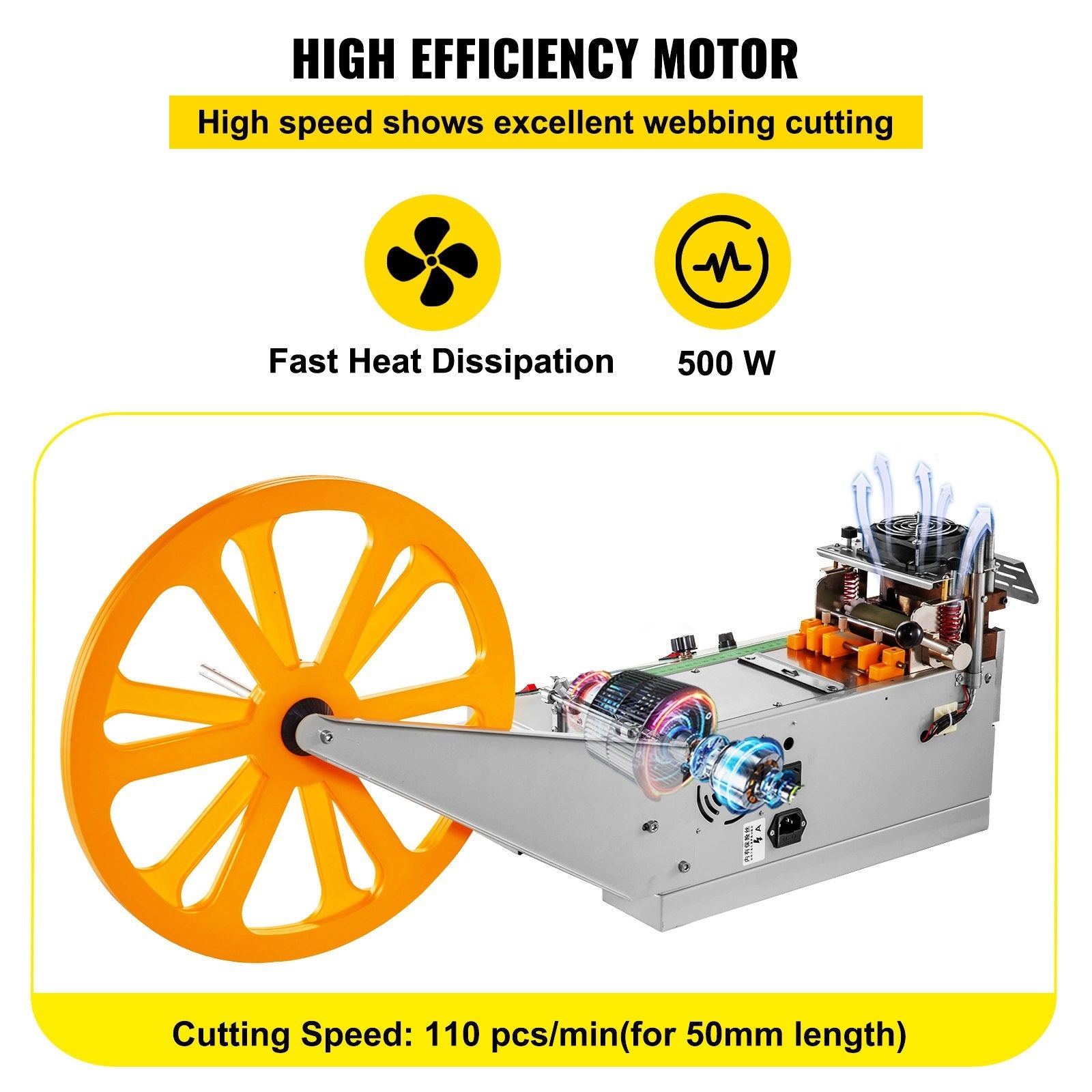VEVOR Automatic Hot and Cold Tape Cutting Machine 440W 350°C Zipper Braided Tape Ribbon Cutter 100mm Metal Strip Precise Digital Belt Cutter for Nylon Plastic