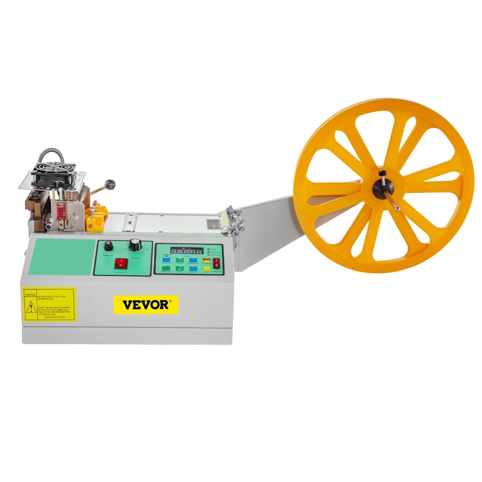 VEVOR Automatic Hot and Cold Tape Cutting Machine 440W 350°C Zipper Braided Tape Ribbon Cutter 100mm Metal Strip Precise Digital Belt Cutter for Nylon Plastic