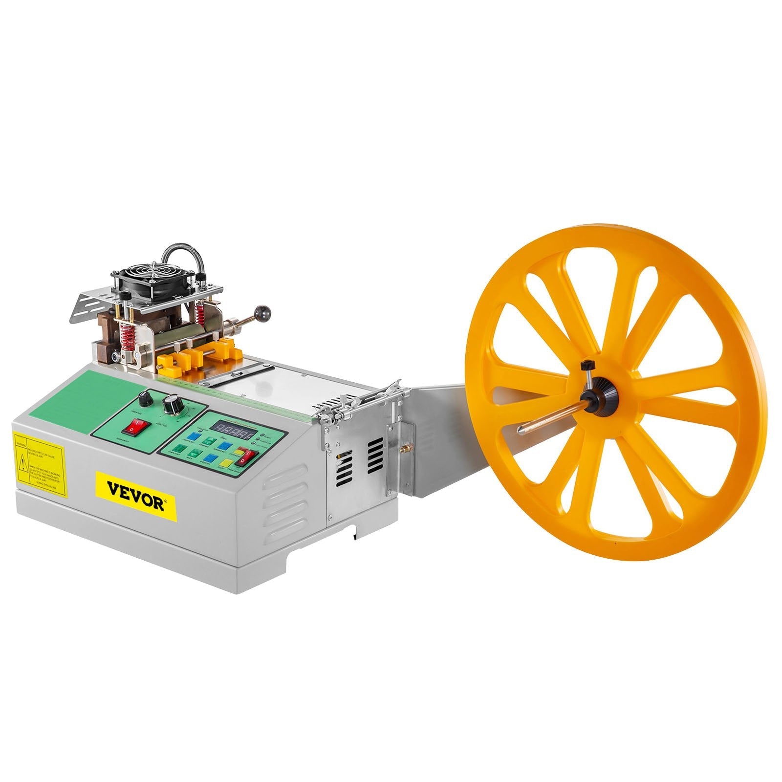 VEVOR Automatic Hot and Cold Tape Cutting Machine 440W 350°C Zipper Braided Tape Ribbon Cutter 100mm Metal Strip Precise Digital Belt Cutter for Nylon Plastic