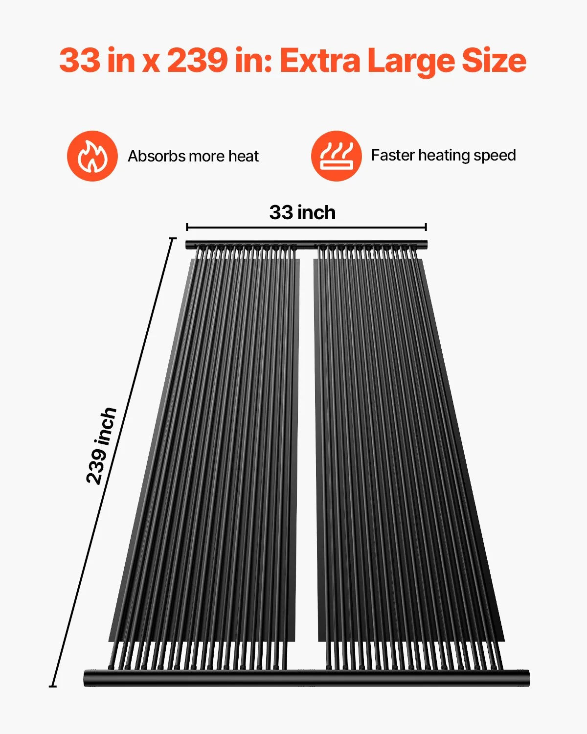 VEVOR Solar Pool Heater 2.75 x 20 Foot Aboveground Pool Heating System( 2 Panels)