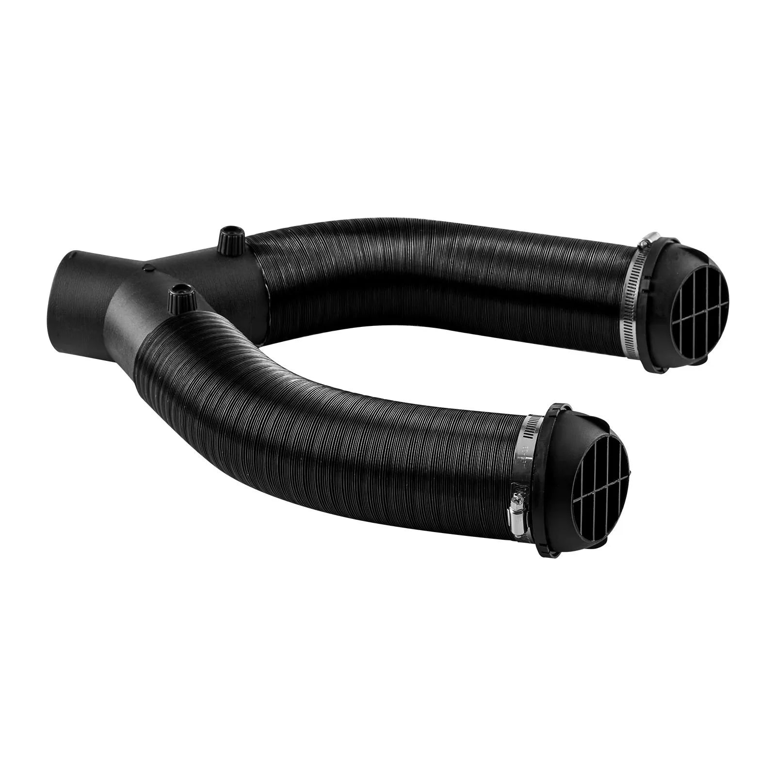 VEVOR Diesel Heater Pipe Duct Vent Kit – 3-Inch Y-Shaped Warm Air Outlet Vent Set with Air Duct Clamps for 2KW/5KW/8KW Diesel Heaters, Black