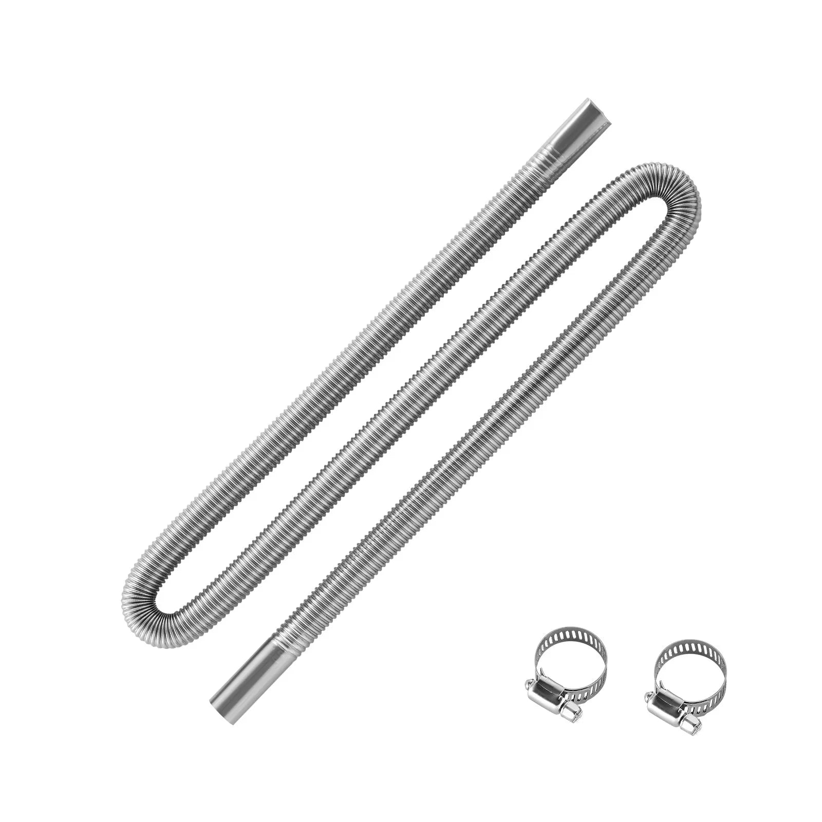 VEVOR Diesel Heater Exhaust Hose, 58.7 inch Stainless Steel Flexible Pipe with 2 Clamps for 2KW/5KW/8KW Diesel Heaters