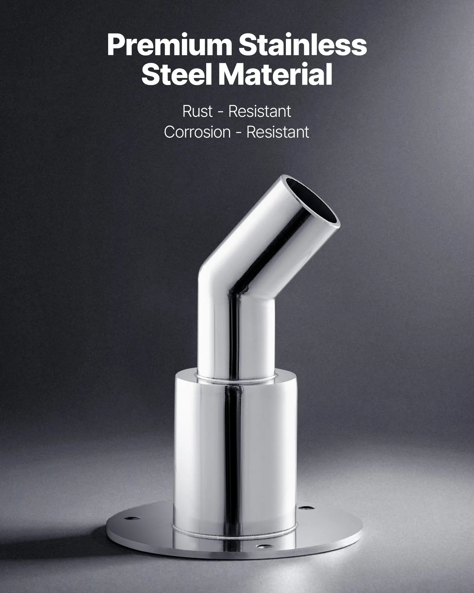 VEVOR Thru Hull Exhaust Skin Fitting – 0.94" Diesel Heater Exhaust Elbow Pipe Socket Replacement with Screws, Nuts & Gaskets, 316 Stainless Steel for 2KW, 5KW, and 8KW Diesel Heaters