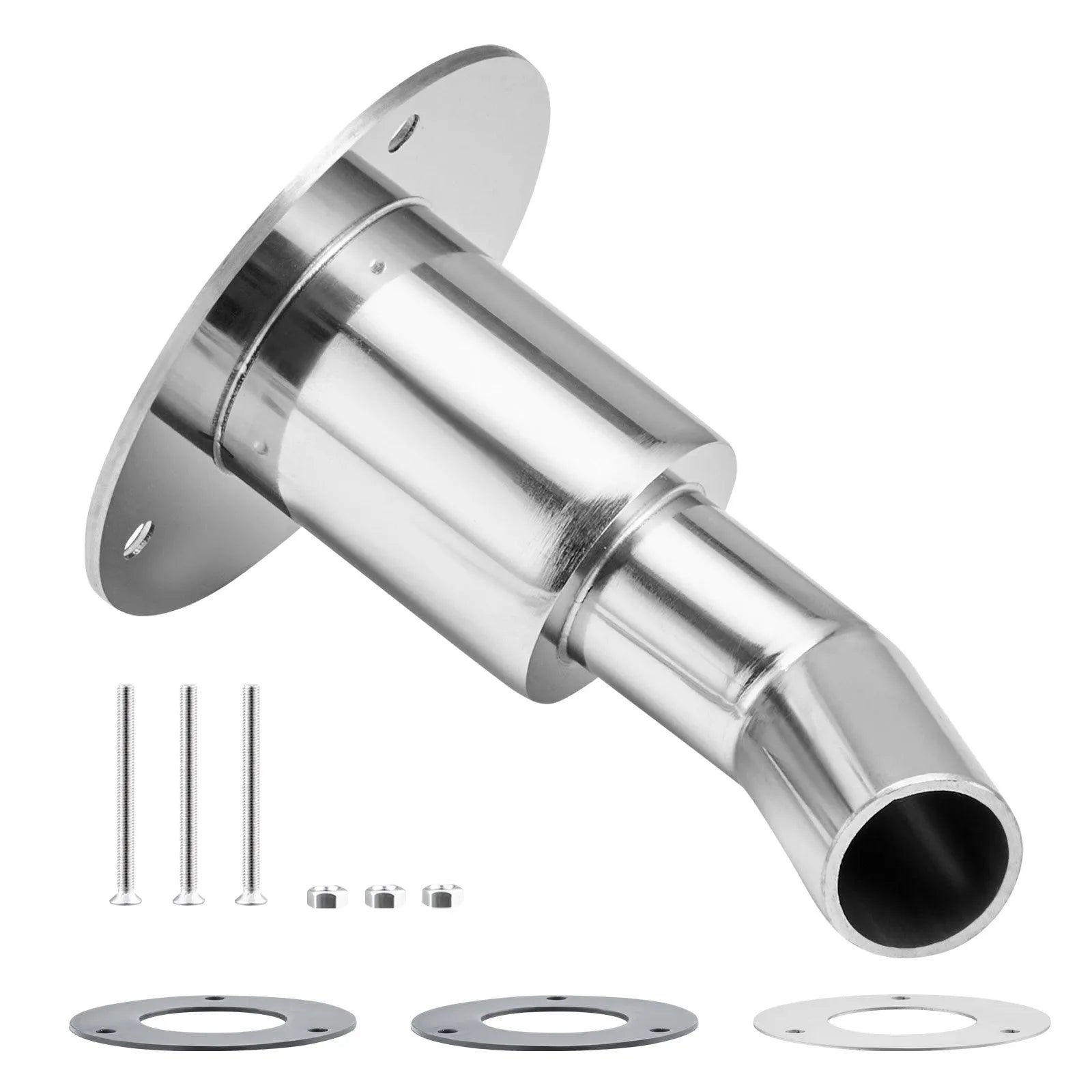 VEVOR Thru Hull Exhaust Skin Fitting – 0.94" Diesel Heater Exhaust Elbow Pipe Socket Replacement with Screws, Nuts & Gaskets, 316 Stainless Steel for 2KW, 5KW, and 8KW Diesel Heaters