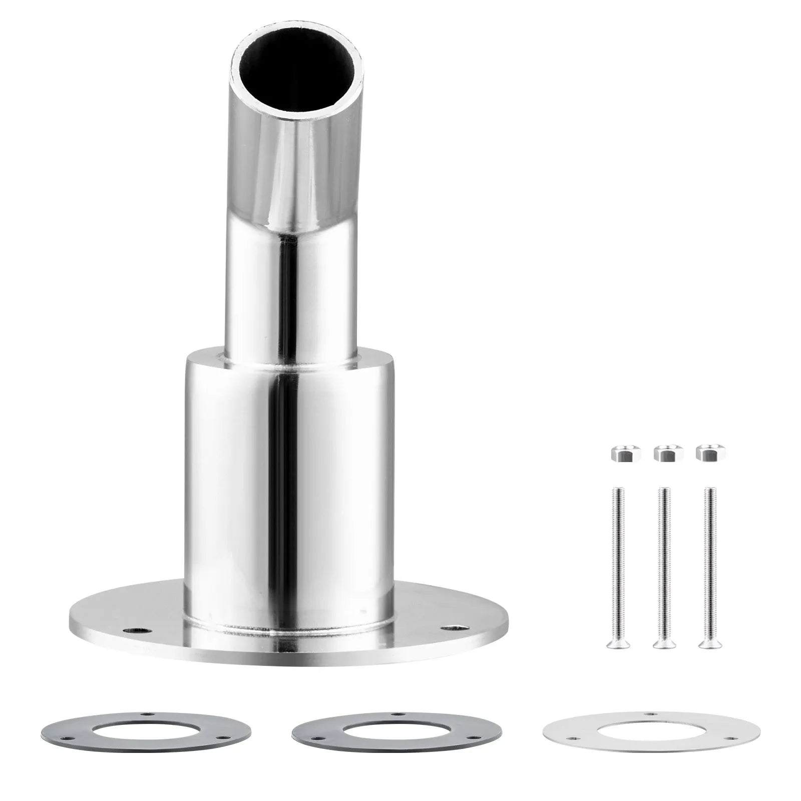 VEVOR Thru Hull Exhaust Skin Fitting – 0.94" Diesel Heater Exhaust Elbow Pipe Socket Replacement with Screws, Nuts & Gaskets, 316 Stainless Steel for 2KW, 5KW, and 8KW Diesel Heaters